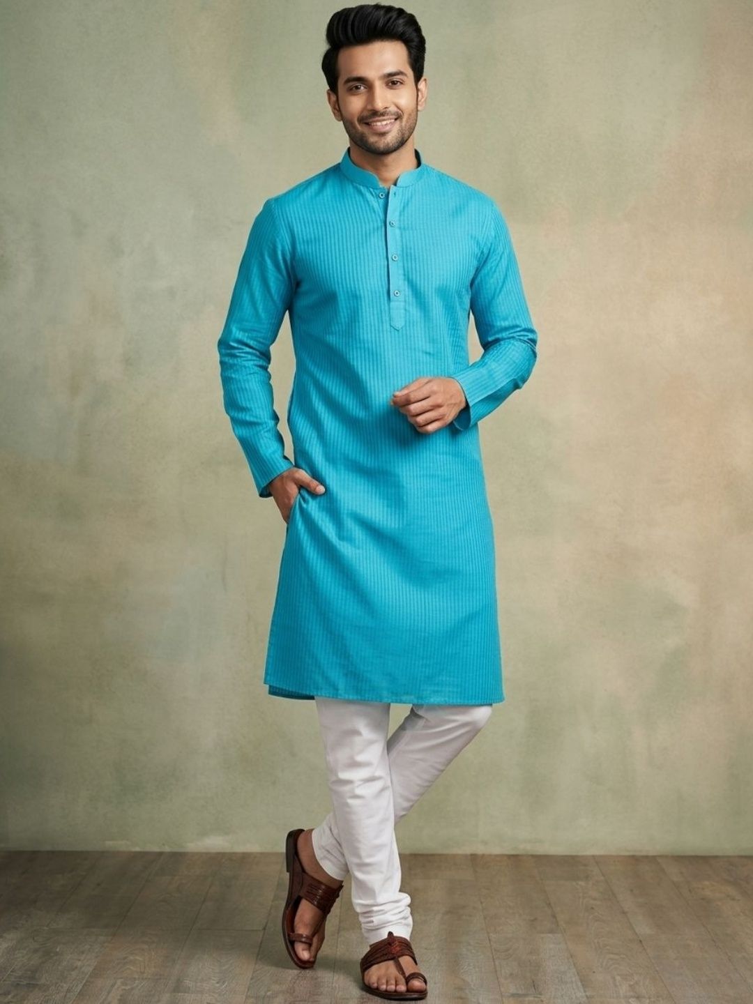 DEVOILER Men Striped Kurta