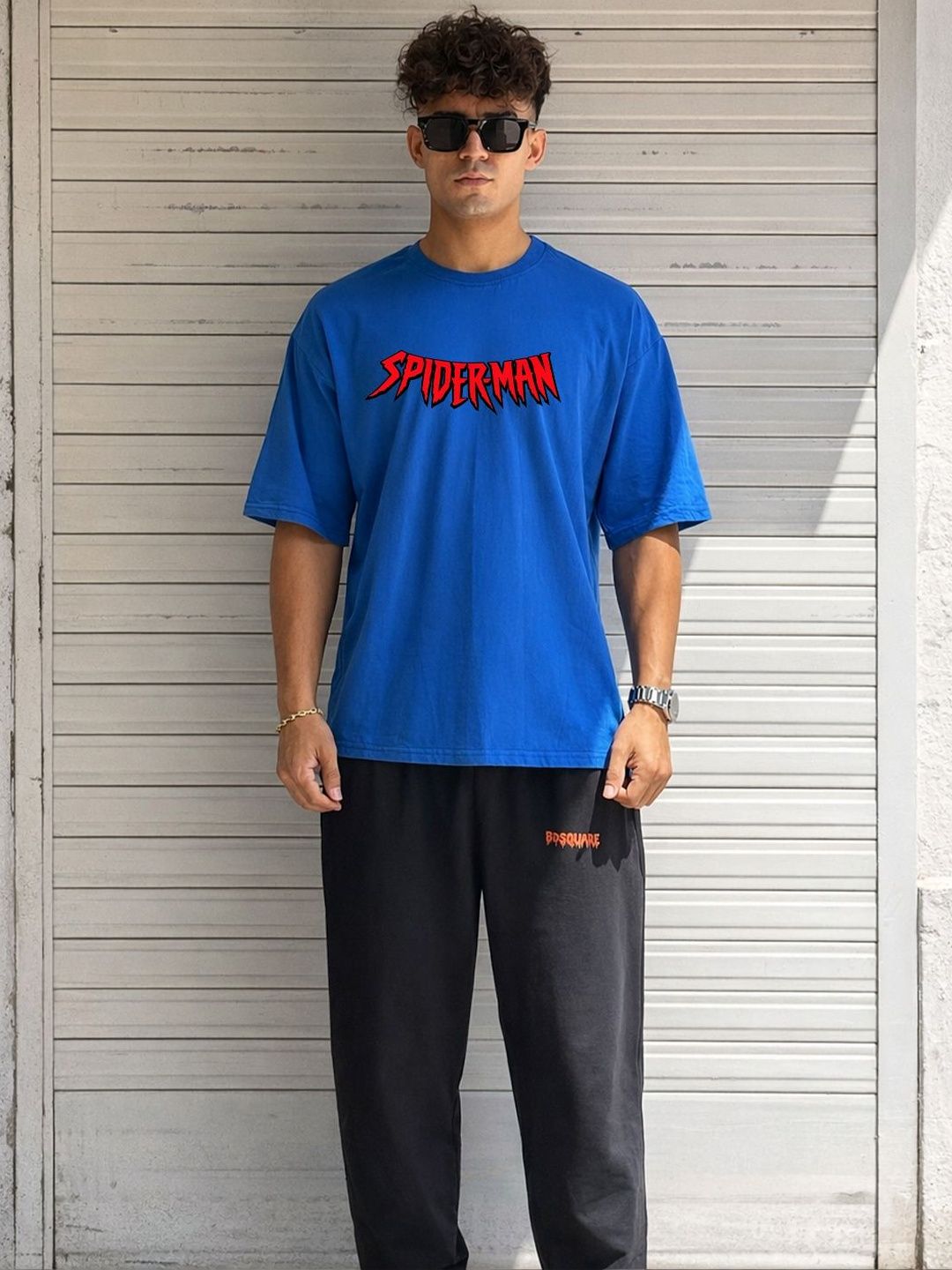 BDSQUARE Men Typography Printed Cotton T-shirt
