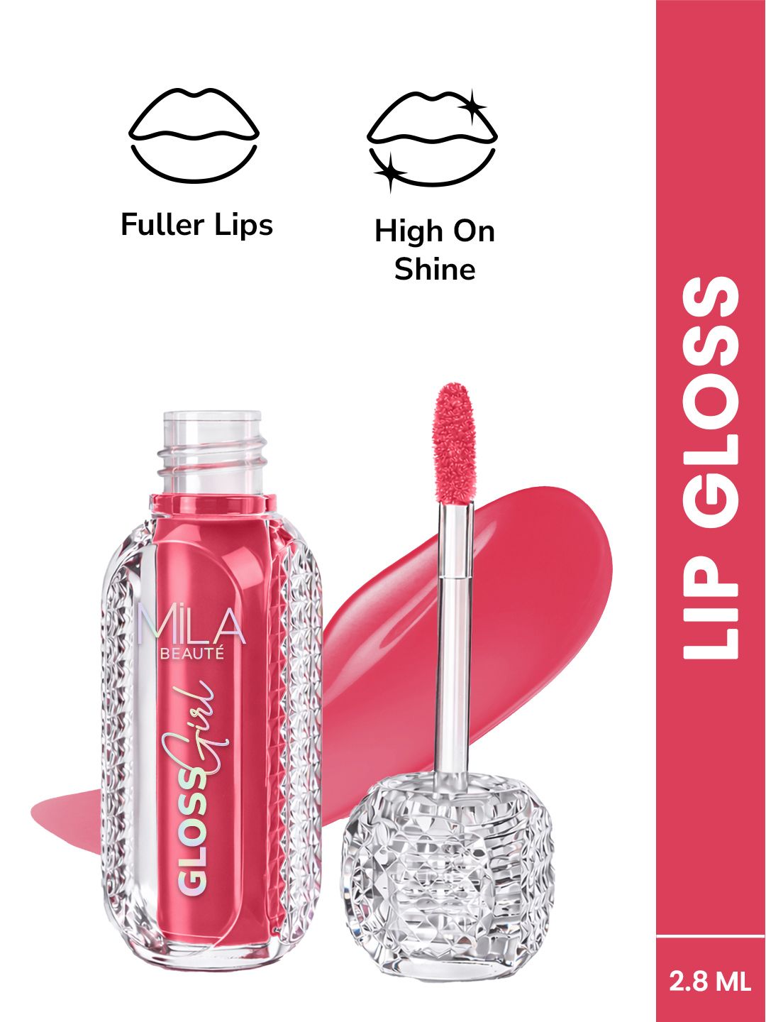 MILA BEAUTE Shade 07 Gloss Girl Lightweight Non-Sticky Formula Lip Gloss - 2.8 ml