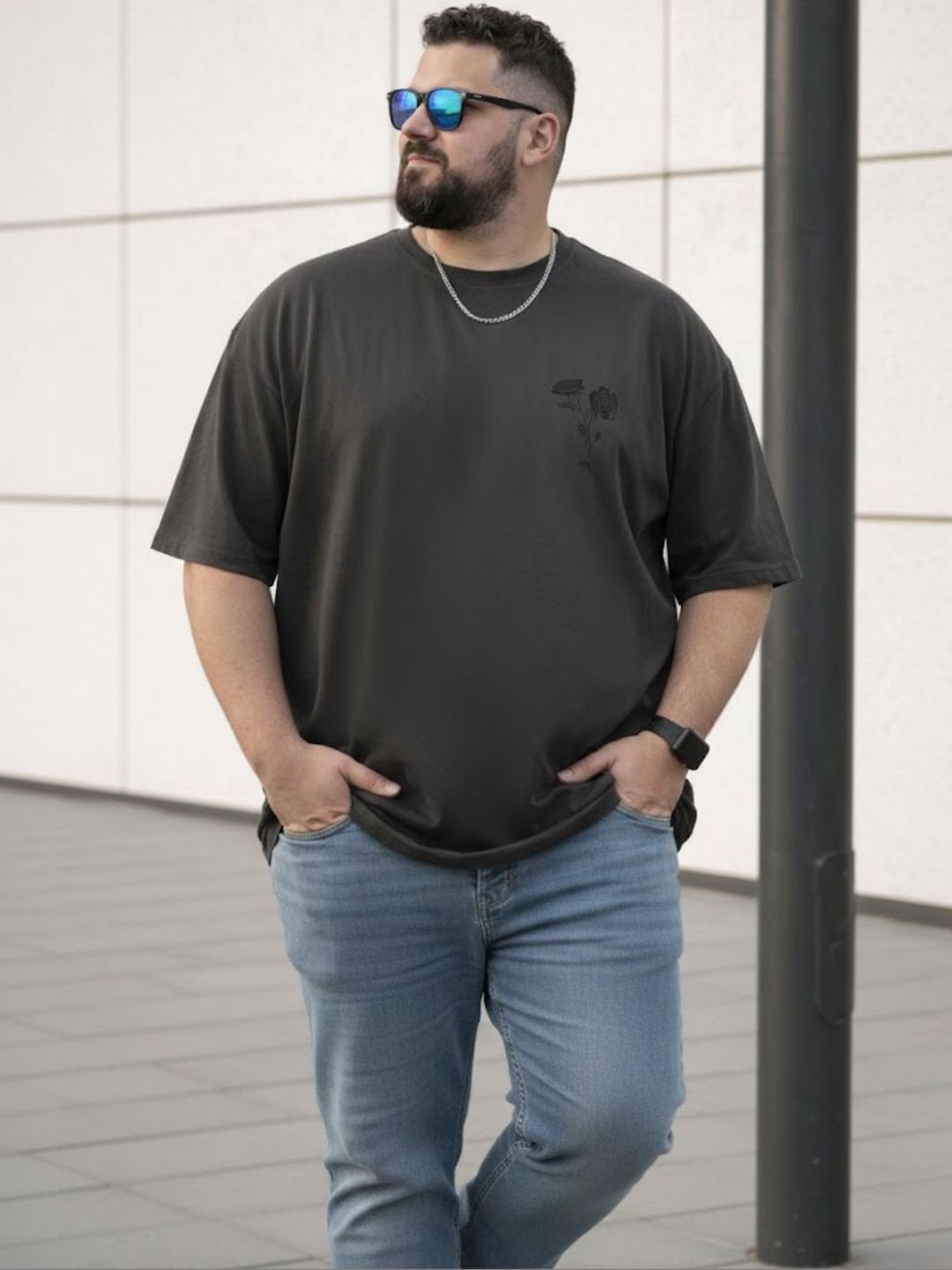 Sztori Men Printed Drop-Shoulder Sleeves T-shirt