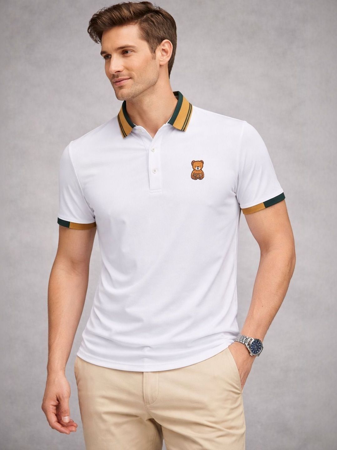 Mast & Harbour Men Polo Collar T-shirt