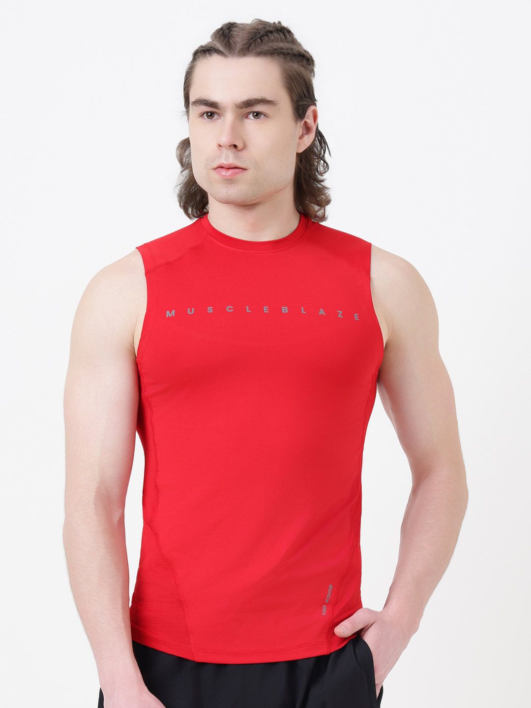 MuscleBlaze Unisex Typography Printed Round Neck Compression T-shirt