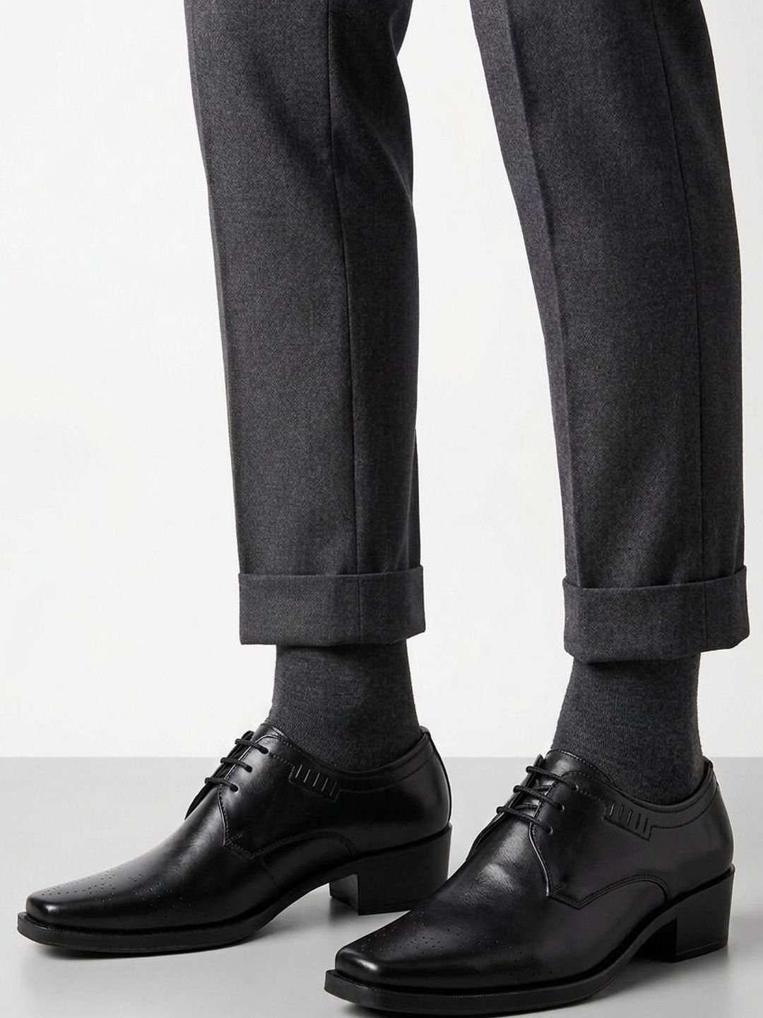 HERE&NOW Men Square Toe Lace-Ups Formal Derbys