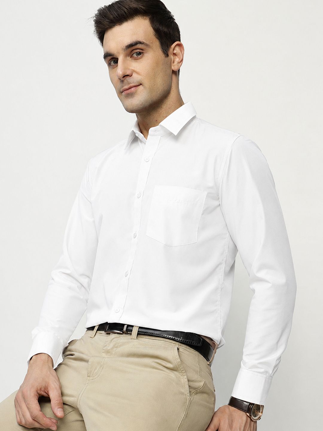 English Navy Original Slim Fit Easy Iron Wrinkle Resistant Formal Shirt
