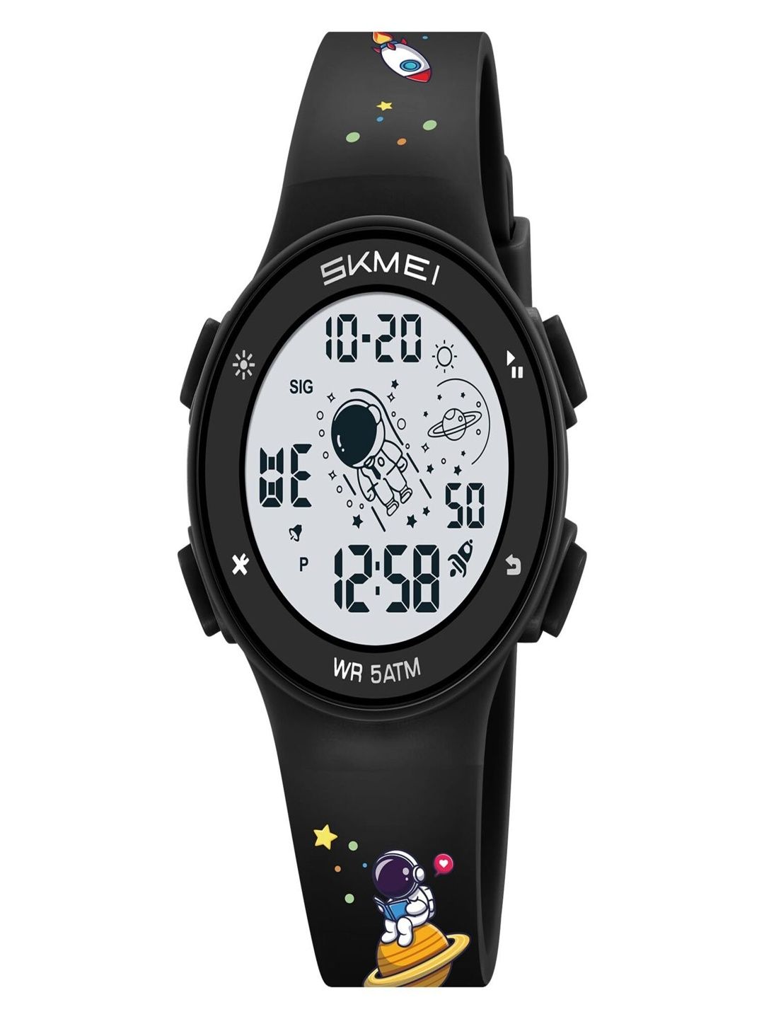 Skmei Skmei Unisex Kids Printed Dial & Straps Digital Multi Function Watch 2267BKAT