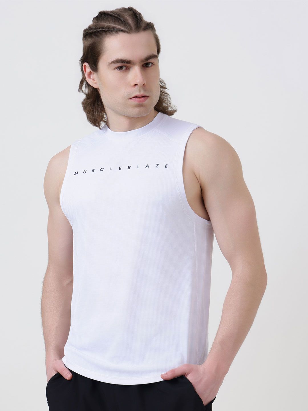 MuscleBlaze Unisex Brand Logo Printed Round Neck Compression T-shirt