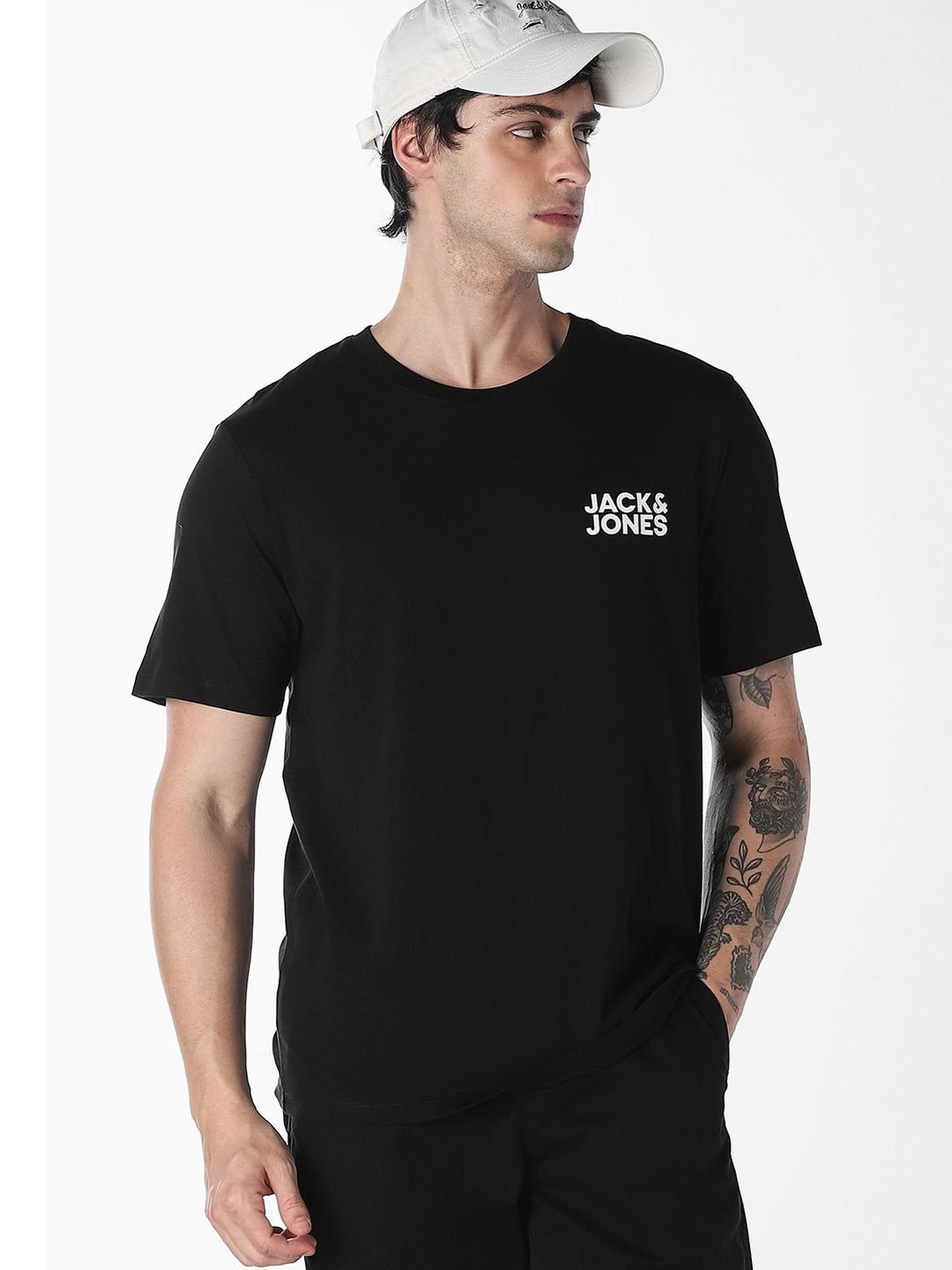 Jack & Jones Men Brand Logo Printed Slim Fit T-shirt