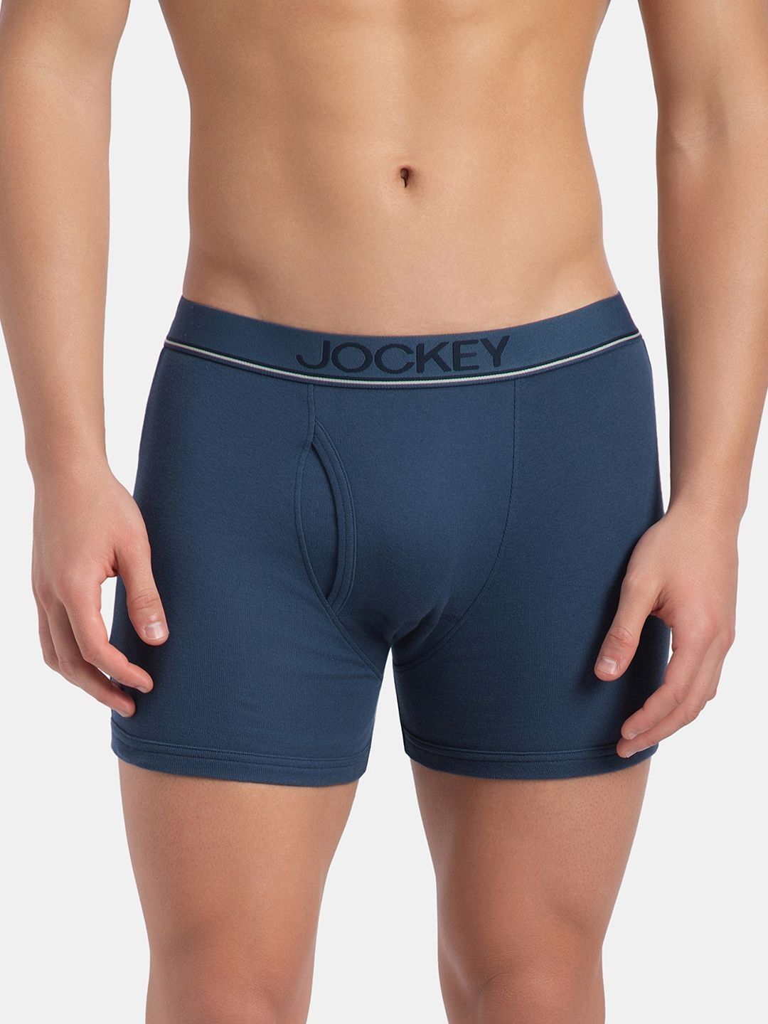 Jockey Super Combed Cotton Rib Boxer Brief with Ultrasoft and Durable Waistband-8009