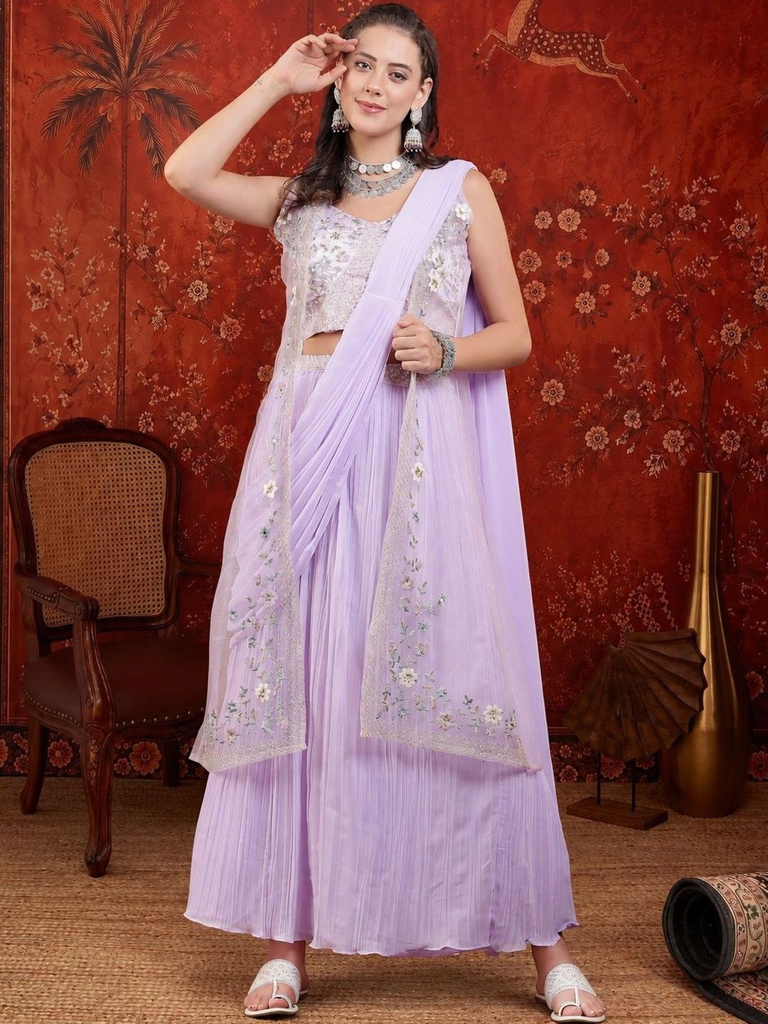 Sangria Ready to Wear Lehenga Blouse With Dupatta