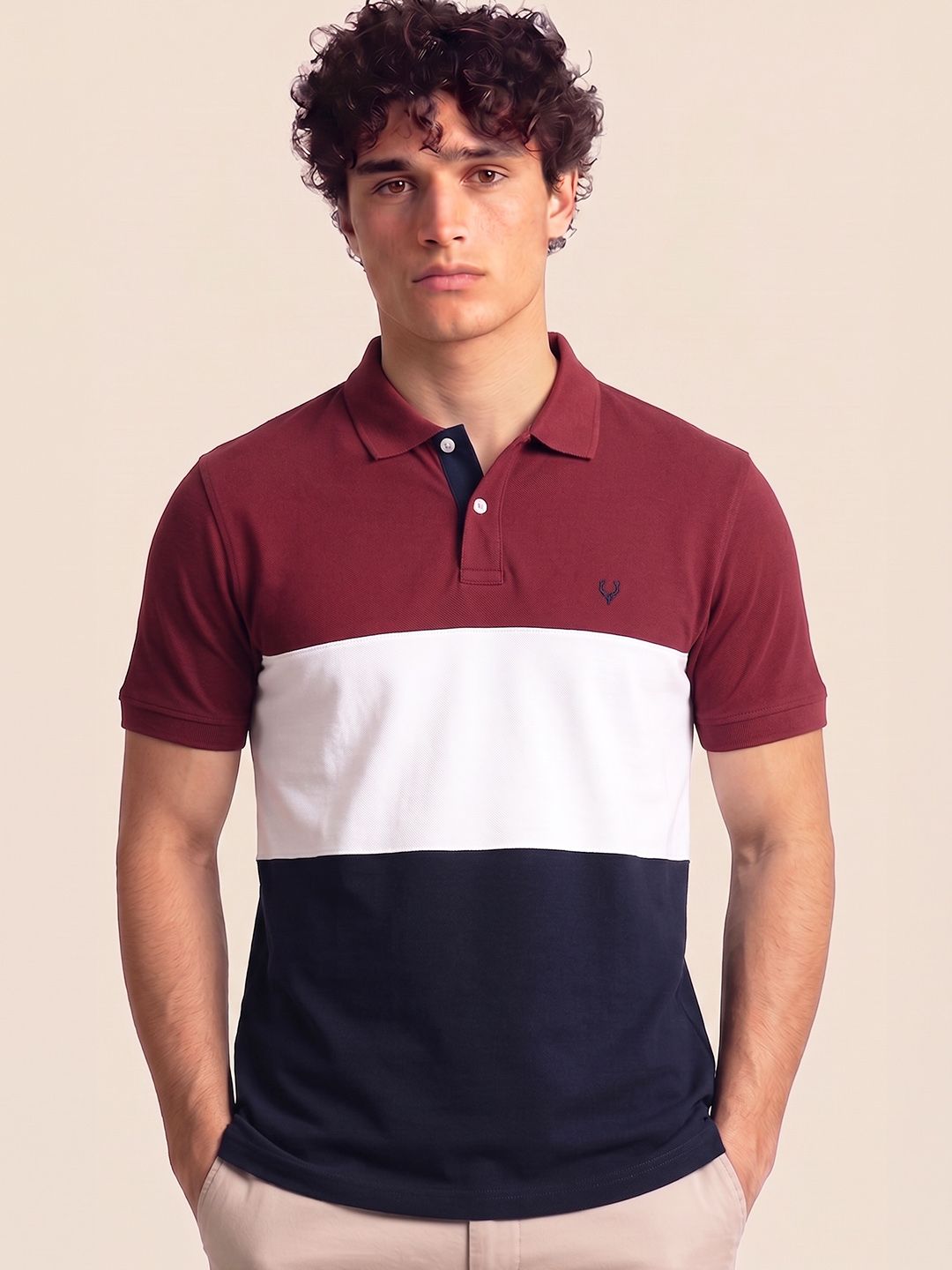 Allen Solly Colourblocked Polo T-shirt