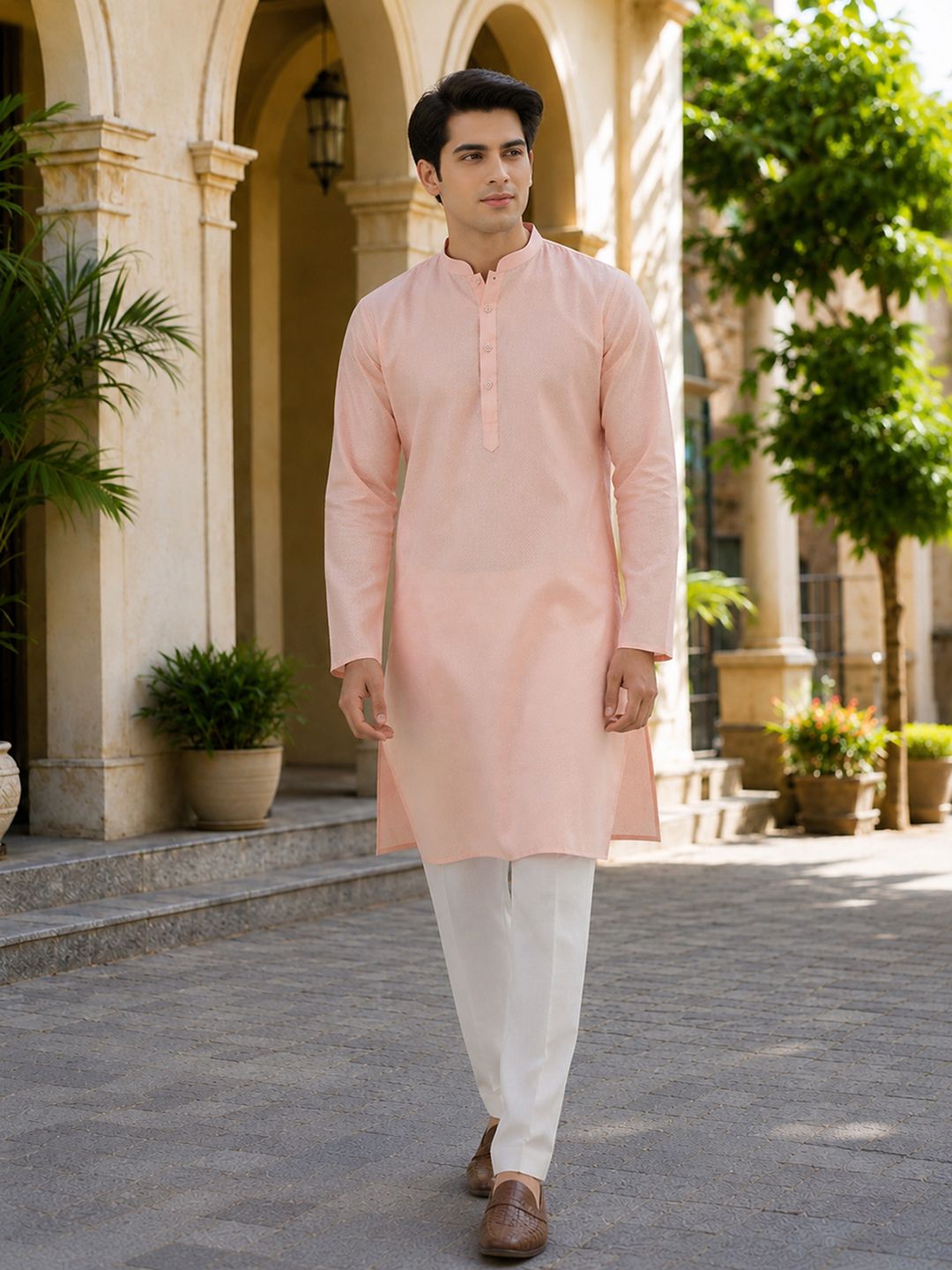 Anouk Self Design Textured Kurta