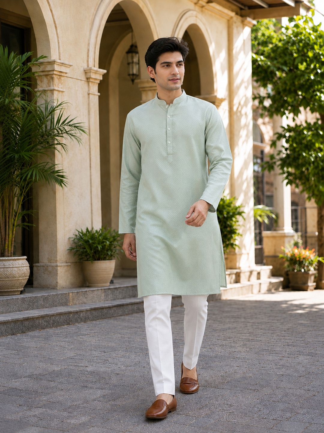 Anouk Woven Design Straight Kurta