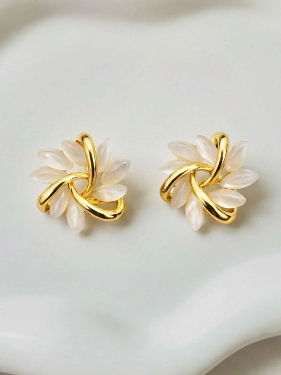 URVAA Floral Studs Anti Tarnish Earrings