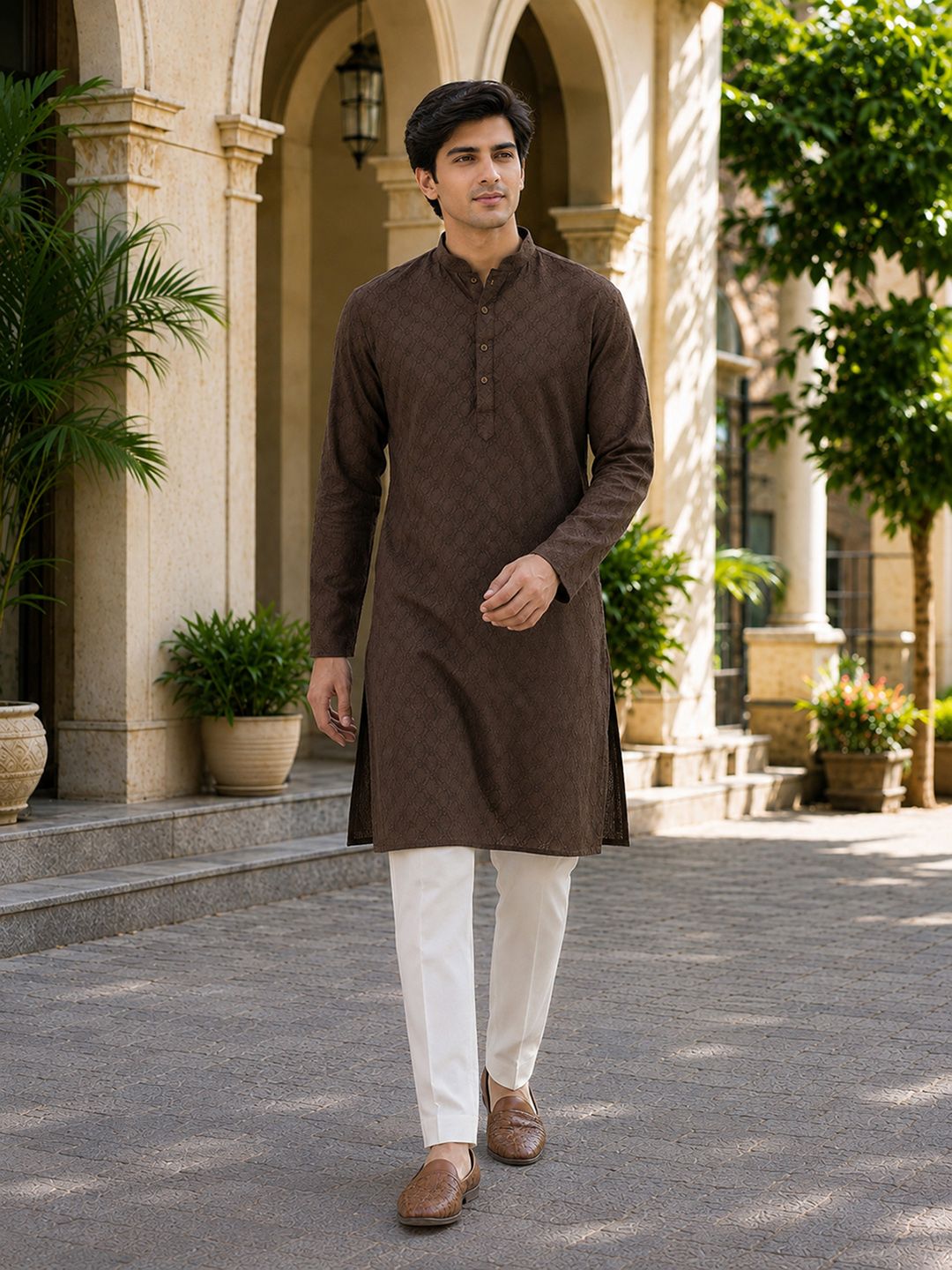 Anouk Textured Woven Design Kurta