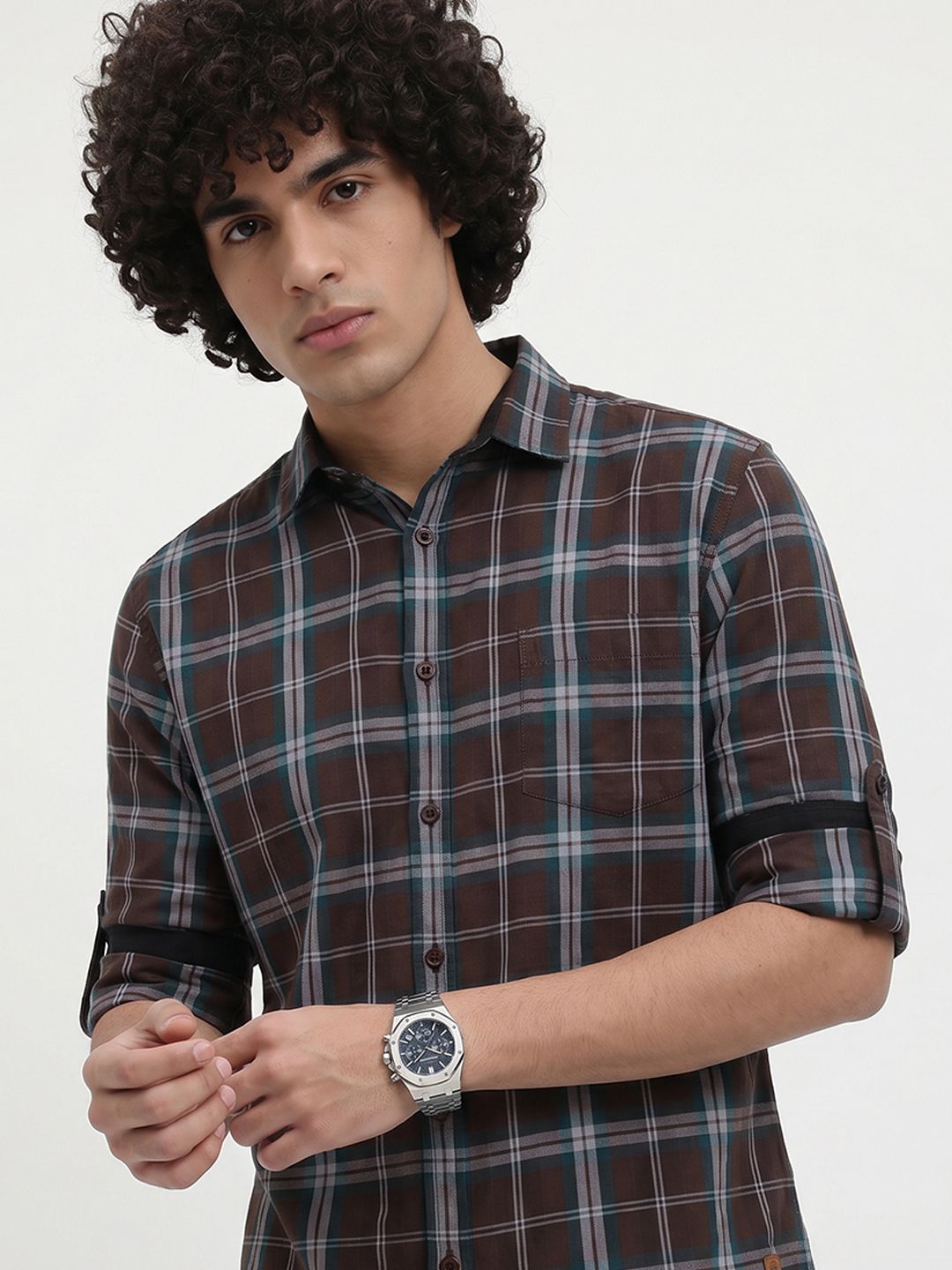 Roadster Life Co. Soft Touch Twill Plaid Casual Shirt