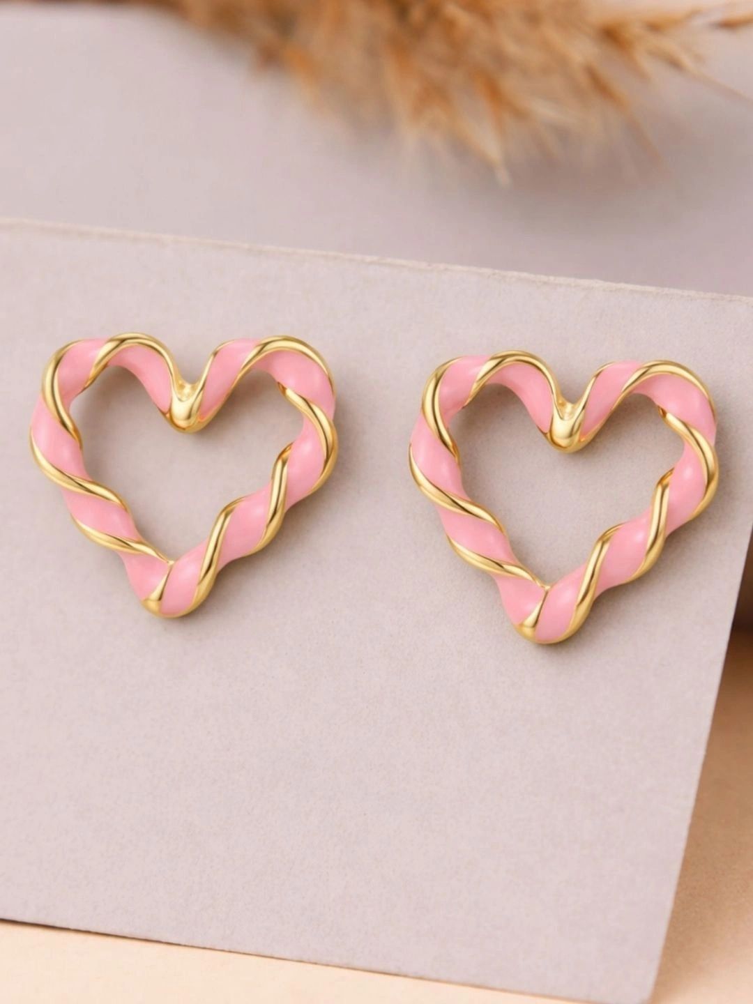 URVAA Heart Shaped Studs Earrings