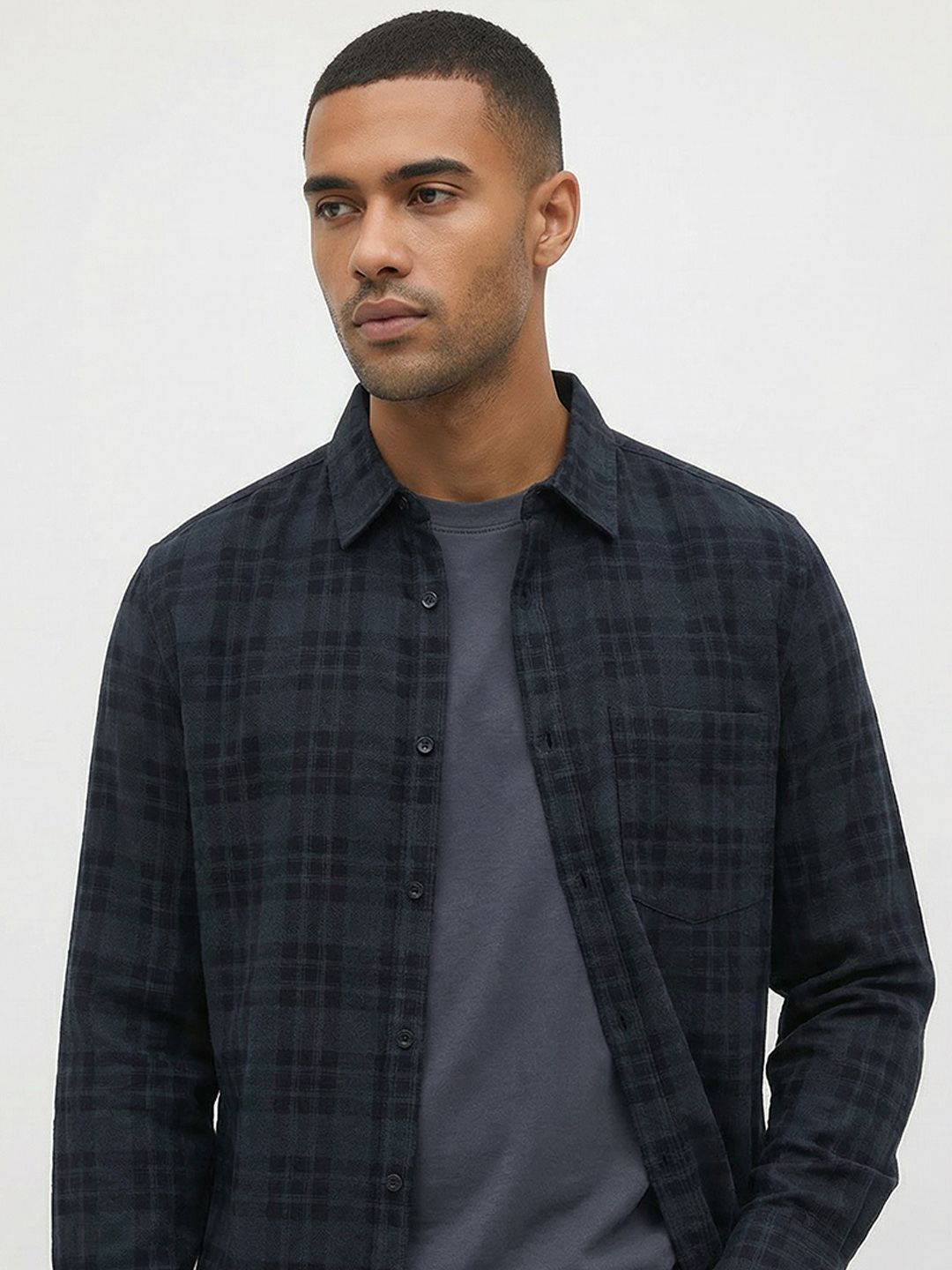 Roadster Life Co. Textured Weave Checked Shirt