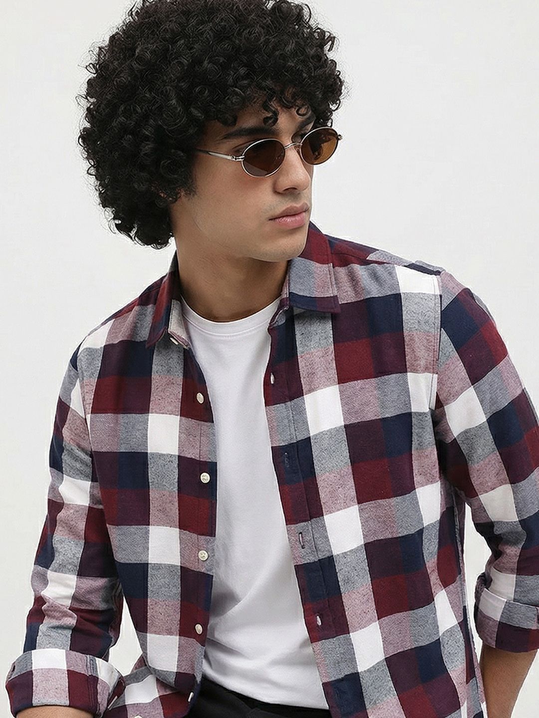 Roadster Life Co. Soft Touch Twill Plaid Casual Shirt
