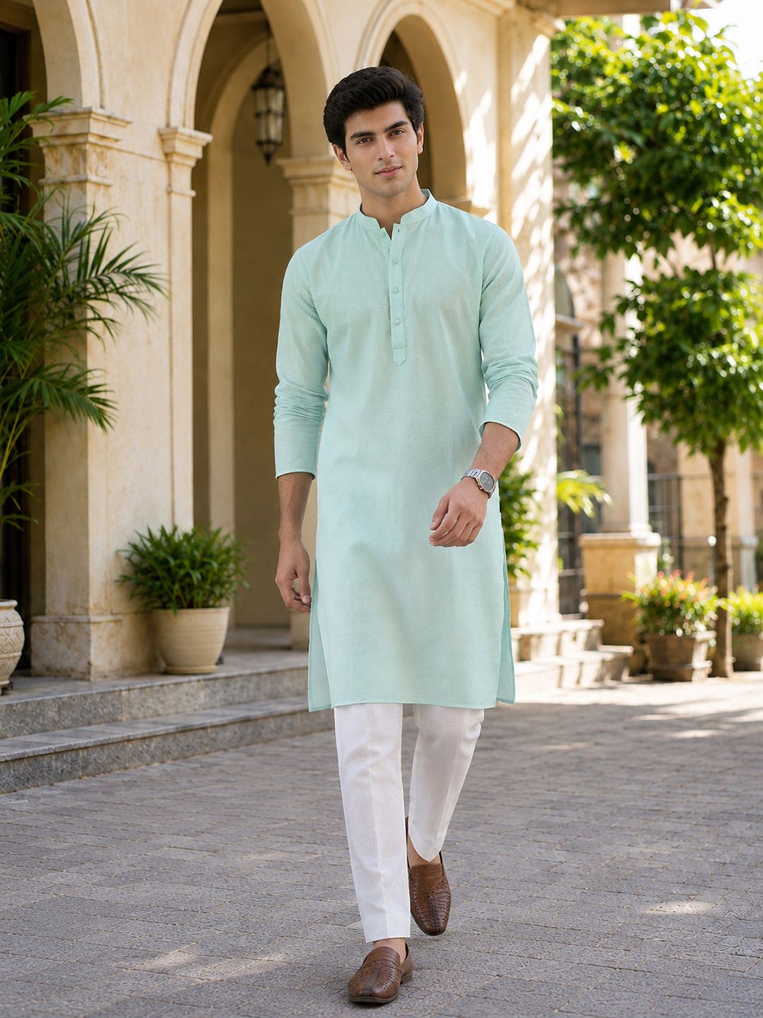 Anouk Self Design Textured Kurta