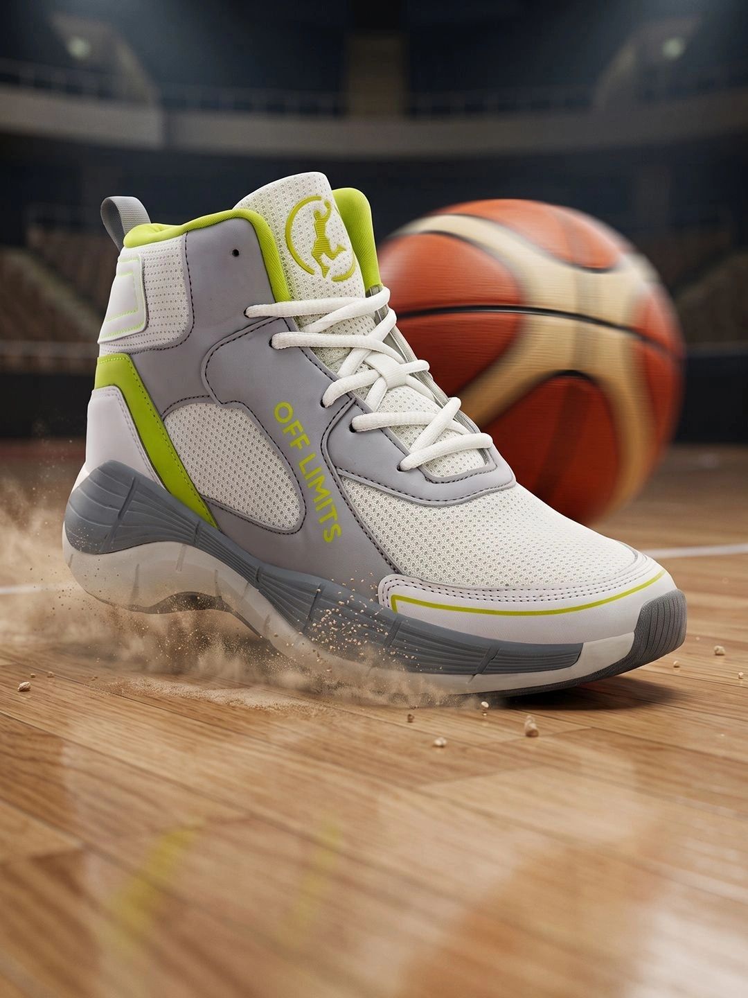 OFF LIMITS Men White Mesh Basket Ball Sneaker Shoes