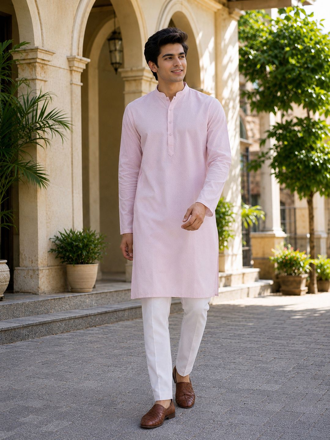 Anouk Self Design Textured Kurta