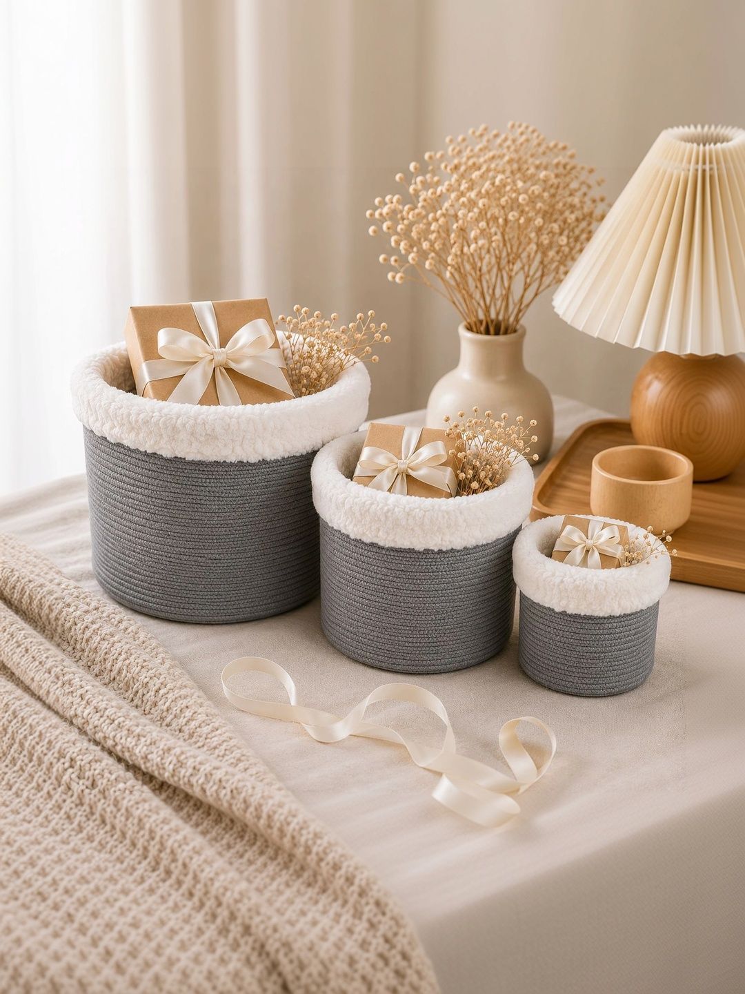 THE S LIVING THE S LIVING Grey Set of 3 Water Resistant Multi-Utility Organisers
