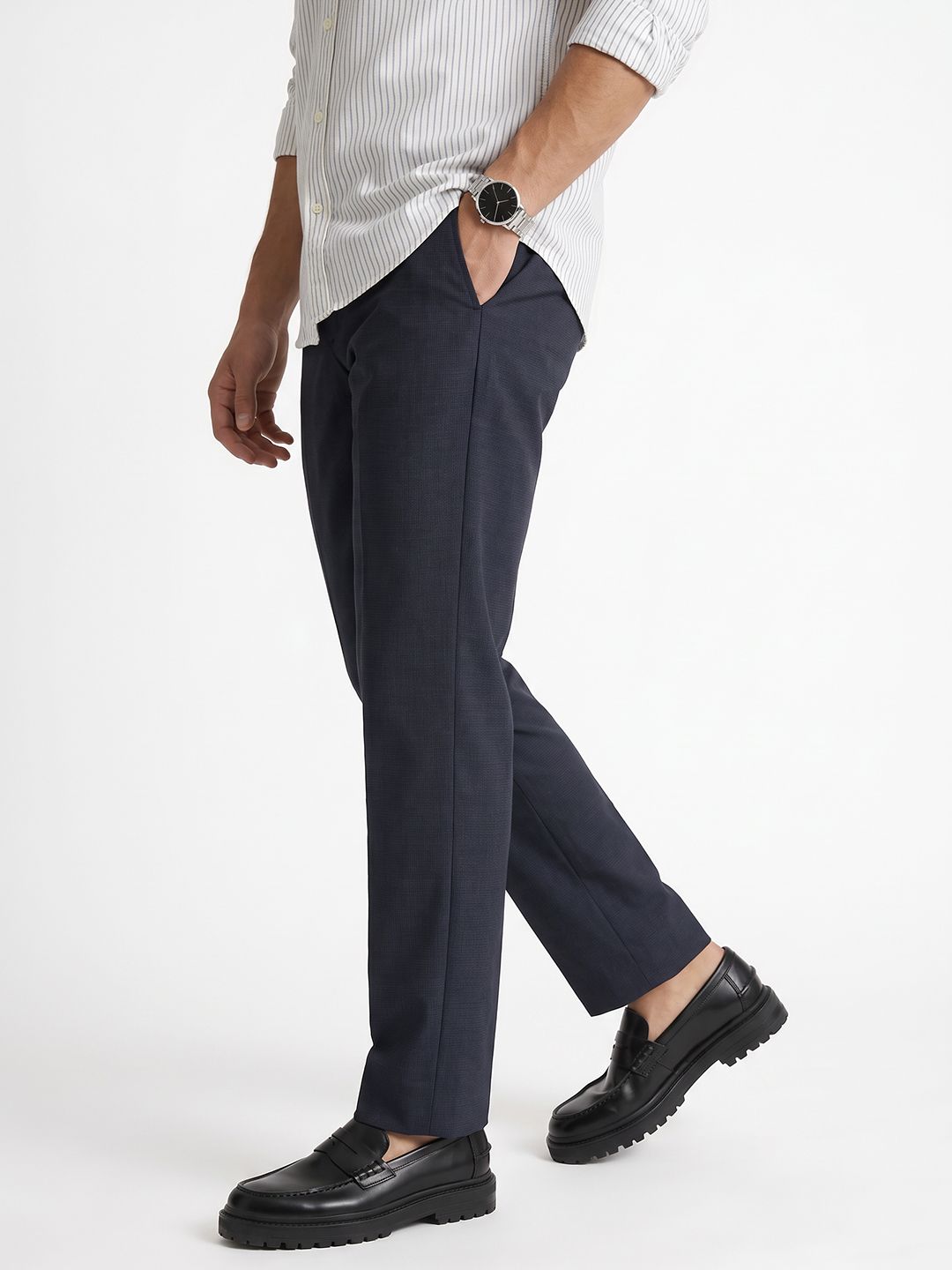 Peter England Men Slim Fit Trousers