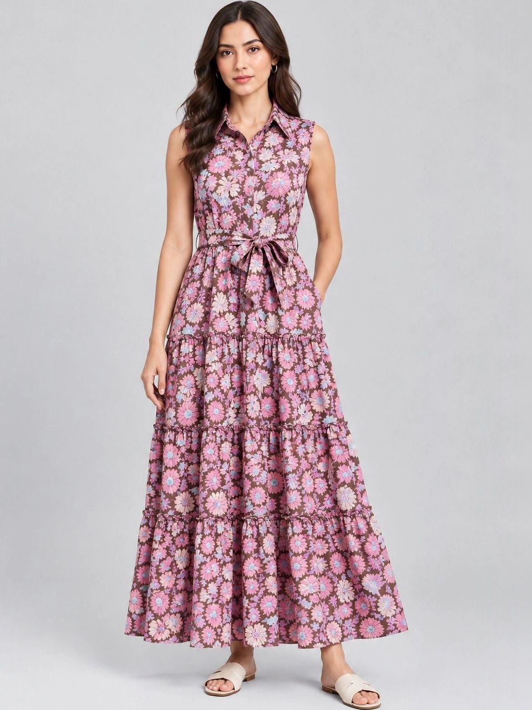 Porsorte Floral Printed Maxi Dress