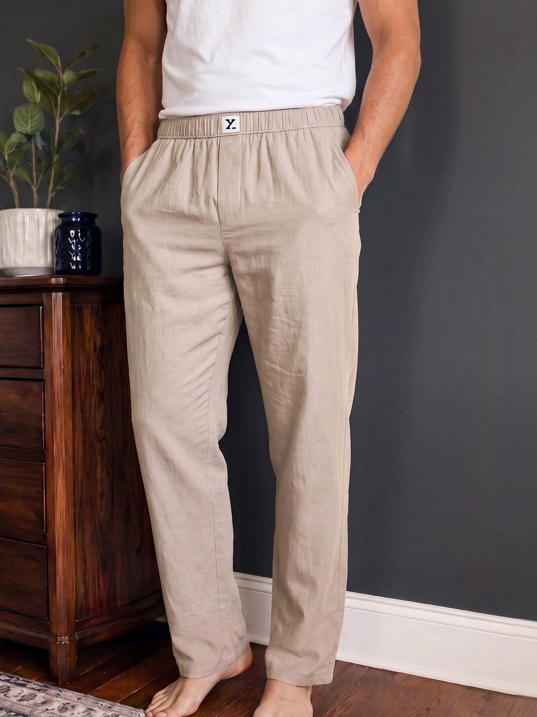 Buy XYXX Men Solid Cotton Ultra-Breathable Chambray Pyjamas