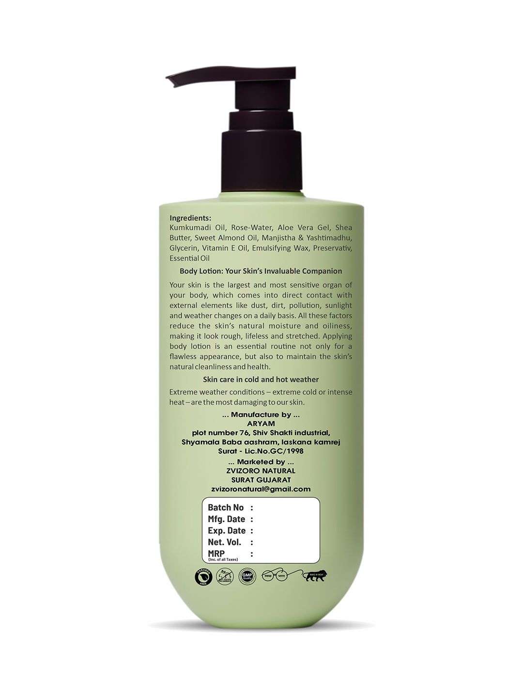 Buy ZVIZORO Aloe Hydration Body Lotion - 250 ml - Body Cream and
