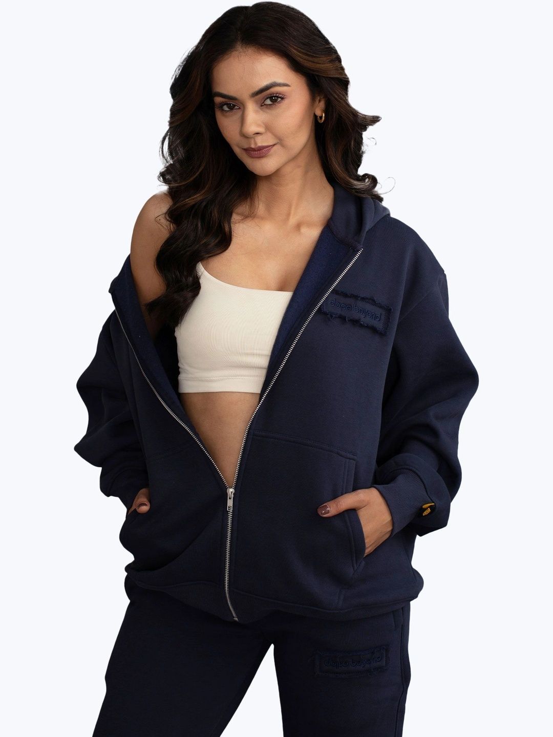 Dope Beyond Navy Oversized Zipper Hoodie
