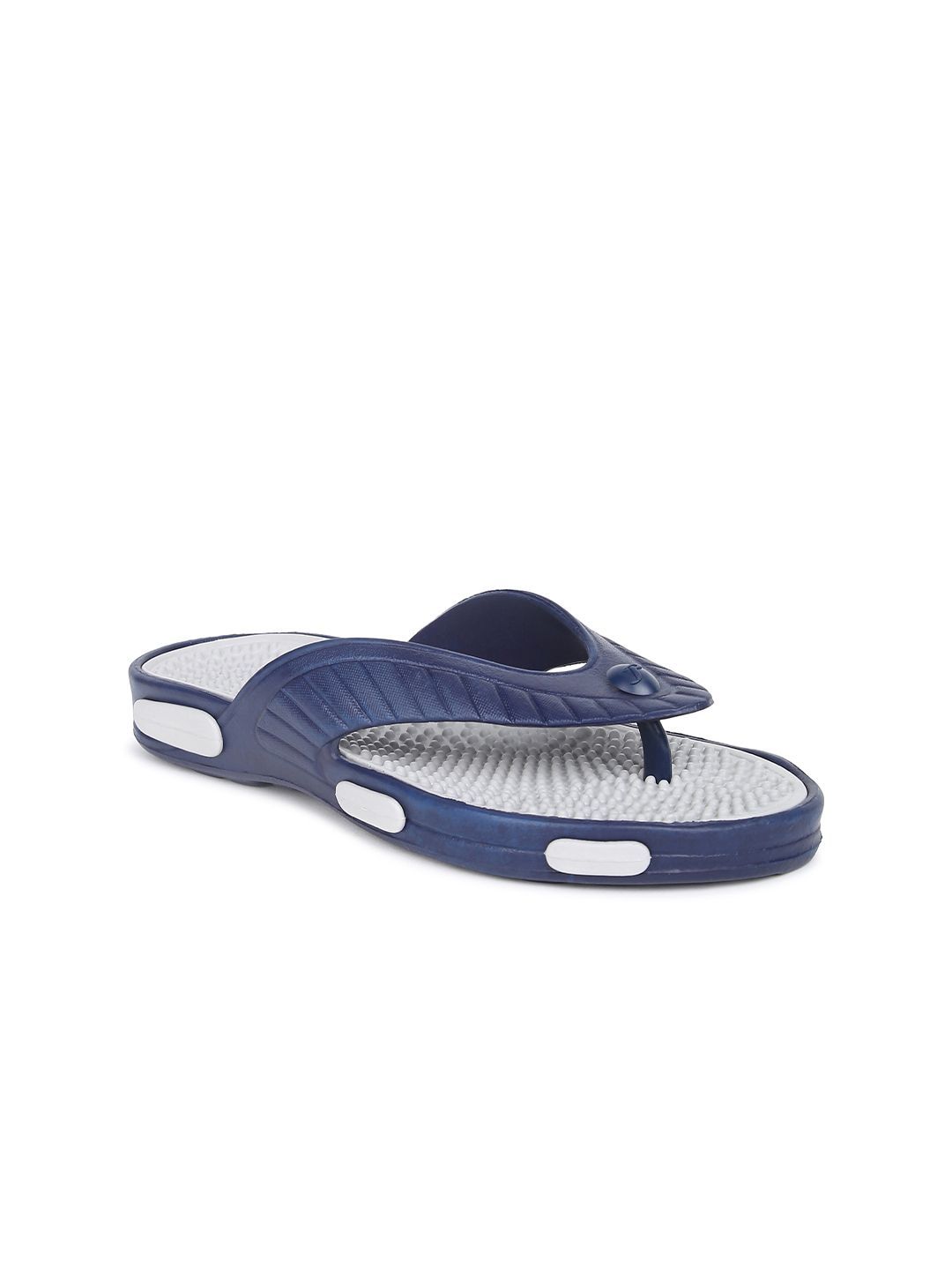 Paragon Men Navy Blue & Grey Thong Flip-Flops