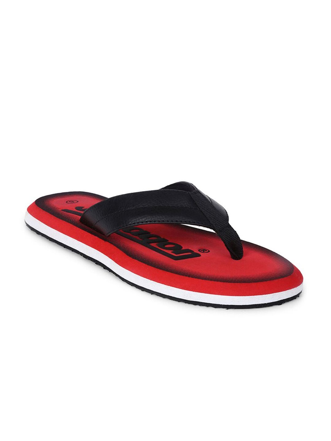 Paragon Men Black & Red Printed Thong Flip-Flops