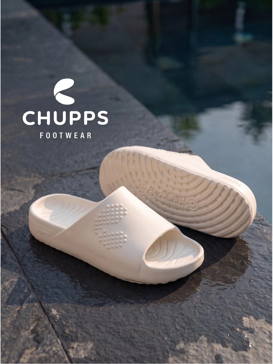 CHUPPS Men Almond White Chupster Orthopedic Sliders