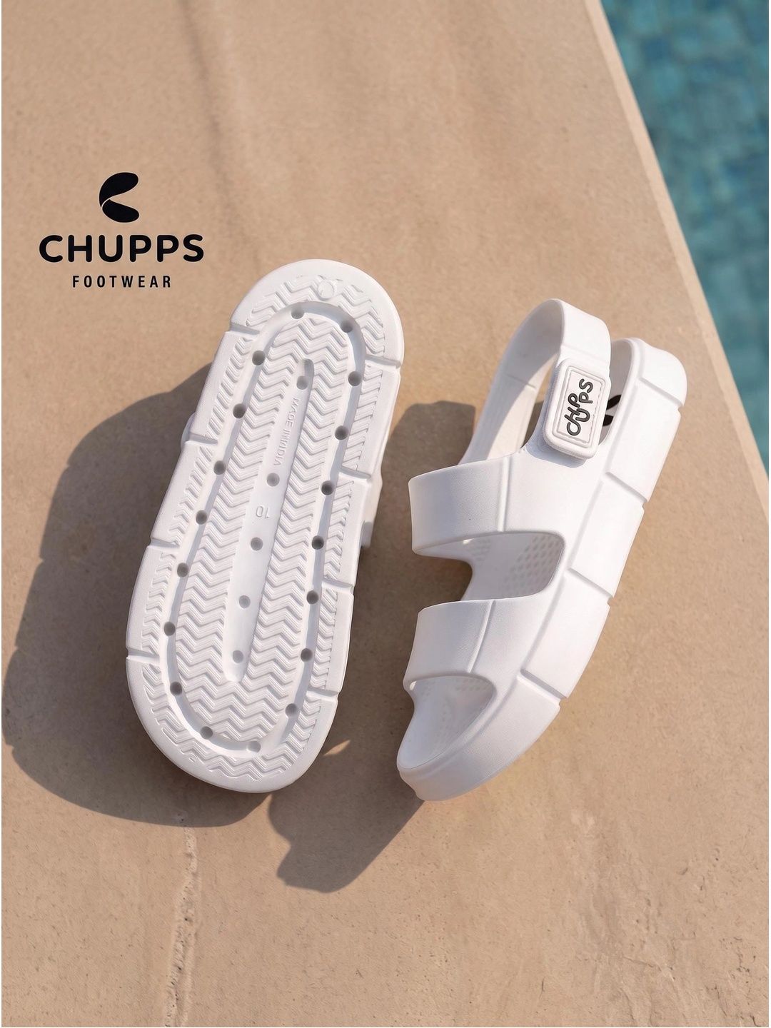 CHUPPS Men Light Grey Chunky Orthopedic Sliders