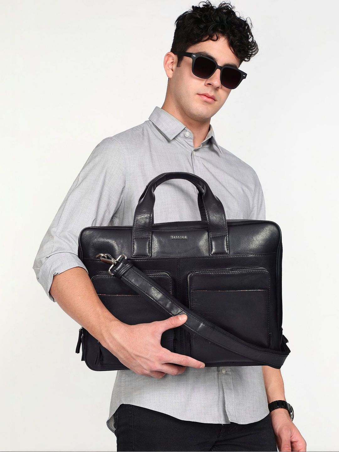 Sassora Genuine Leather Laptop Bag
