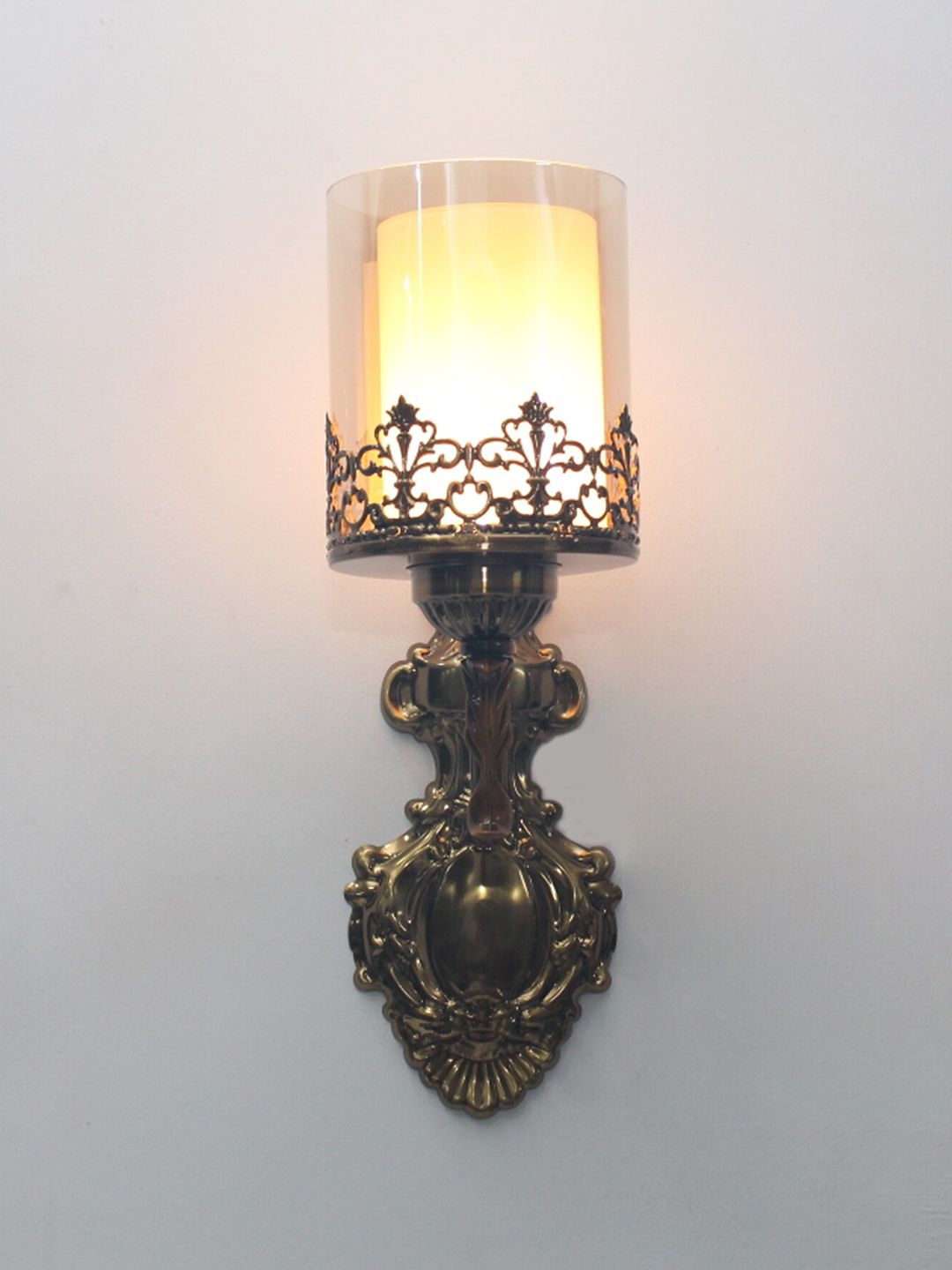 SHREE KALA HOME DECOR Copper Toned Solid Wall Mounted Lamp Price in India
