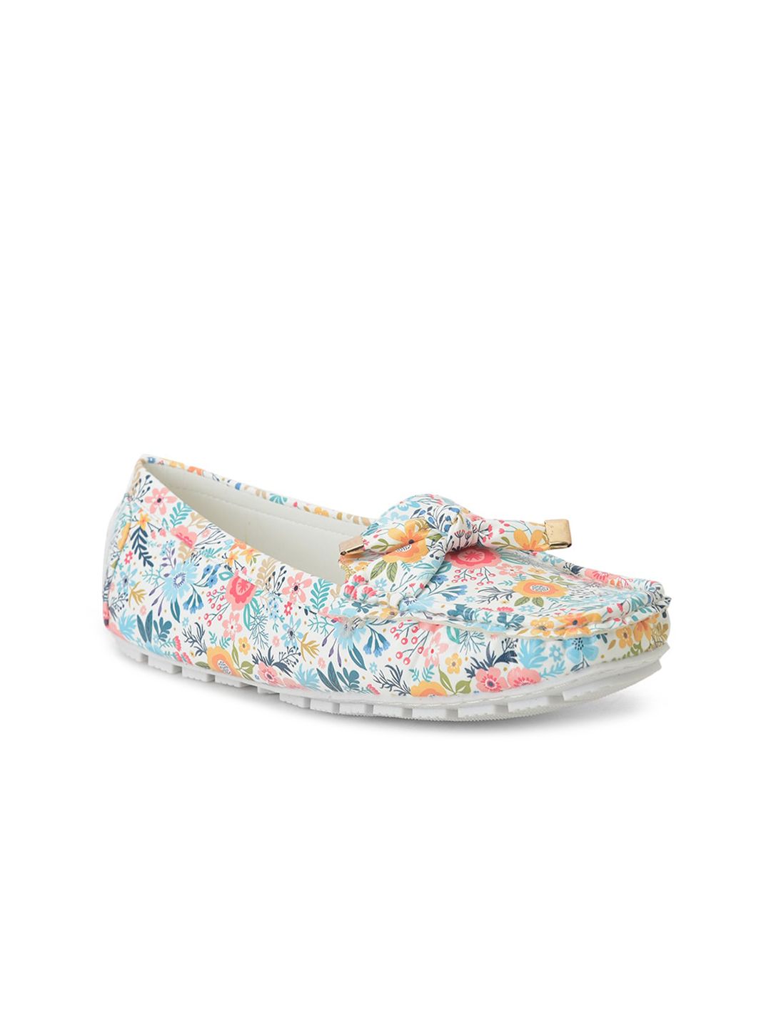 Liberty Women White Printed Slip-On Sneakers Price in India