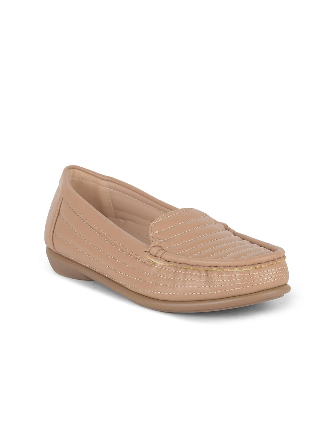 Liberty Women Nude-Coloured Textured Loafers Price in India