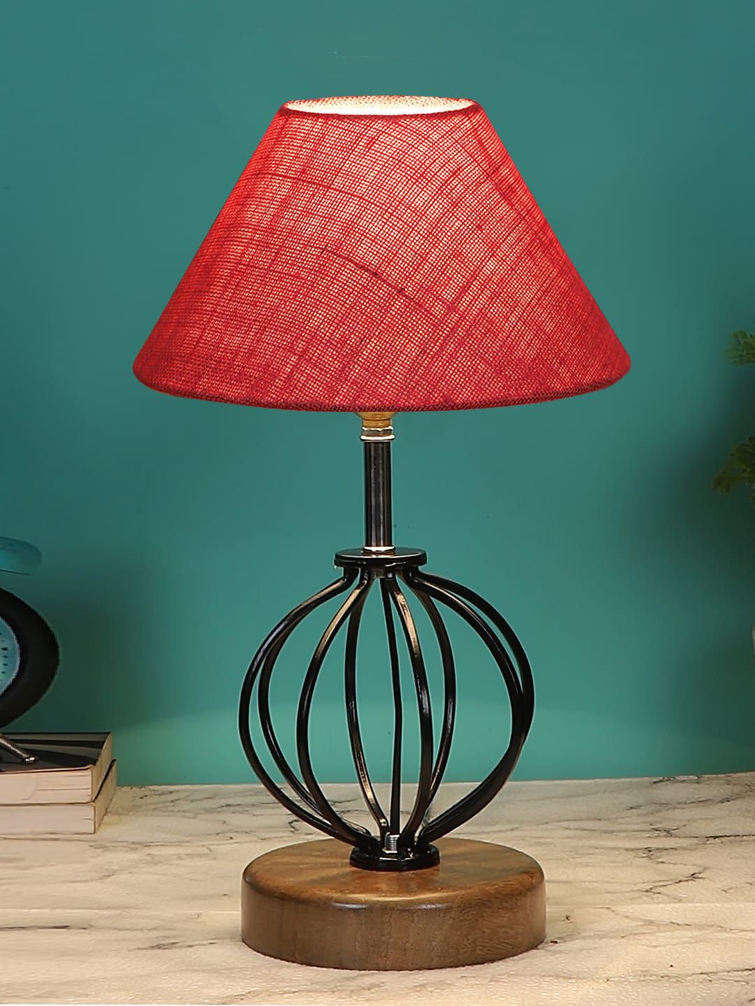 Devansh Pink & Black Solid Table Lamps Price in India