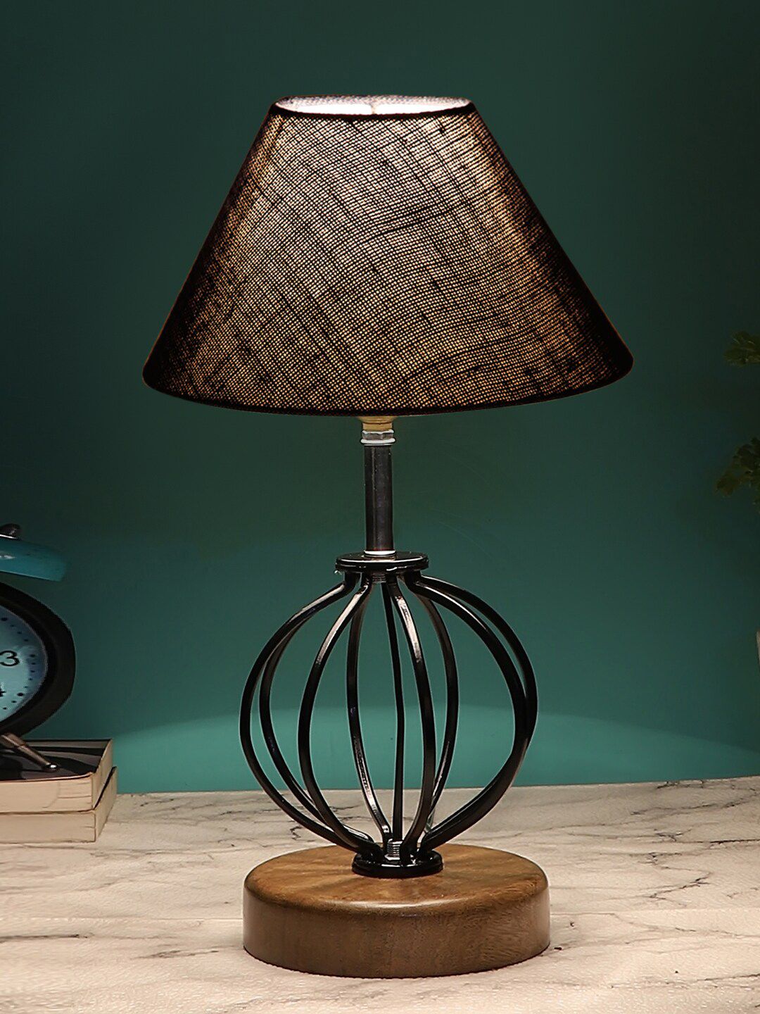Devansh Blue & Black Solid Table Lamp Price in India