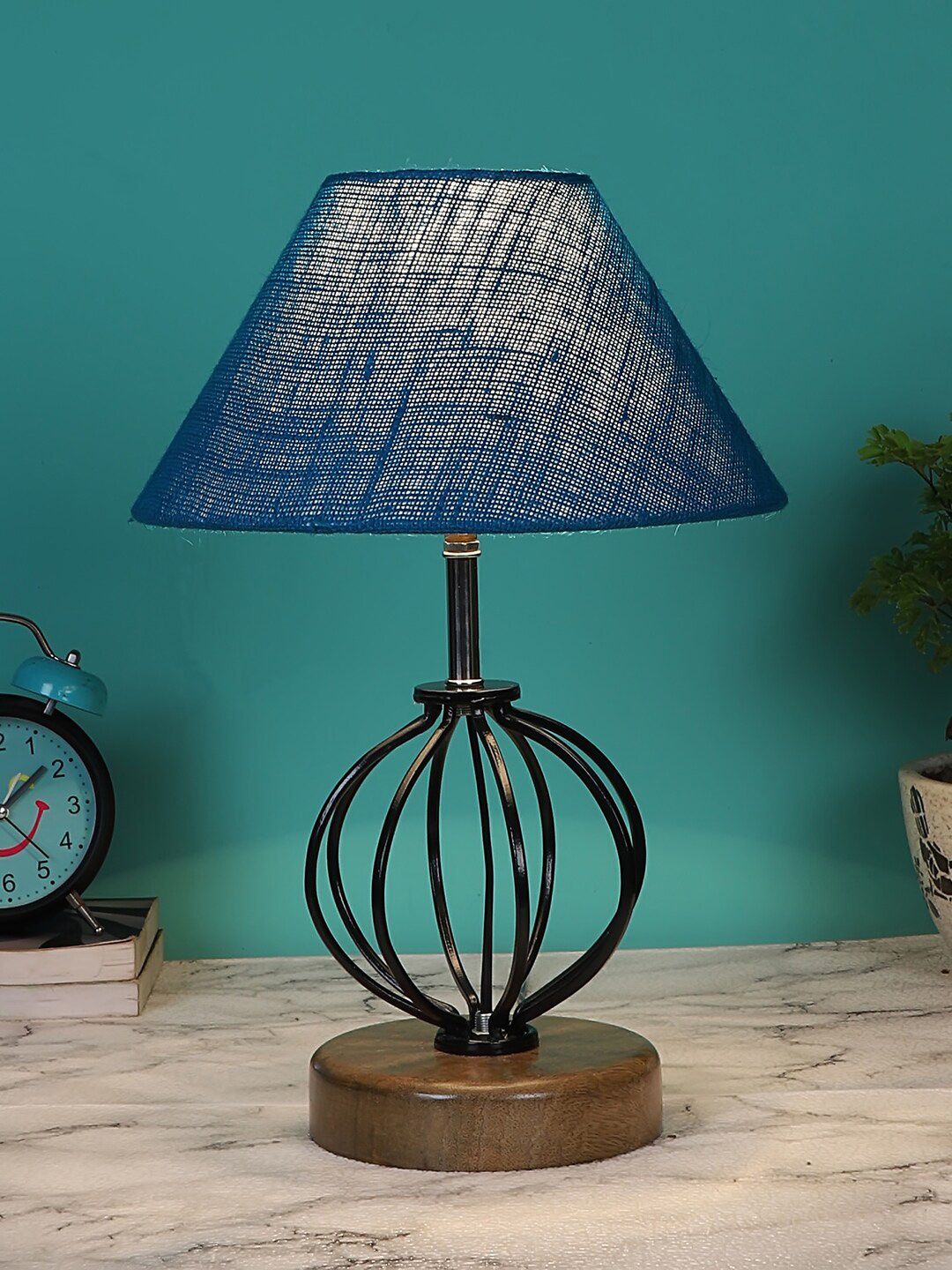 Devansh Turquoise Blue Solid Table Lamp Price in India