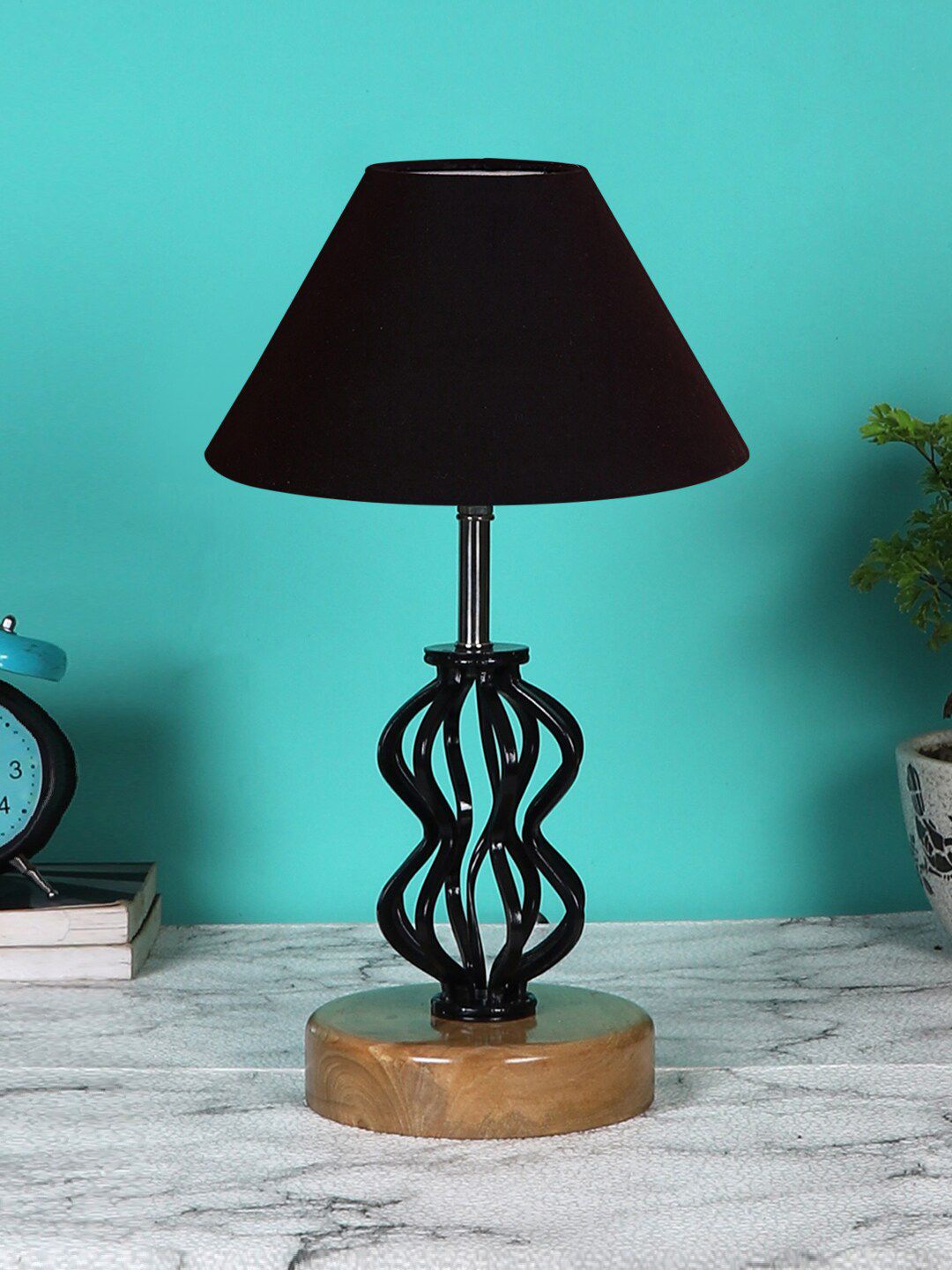 Devansh Black Solid  Table Lamps Price in India
