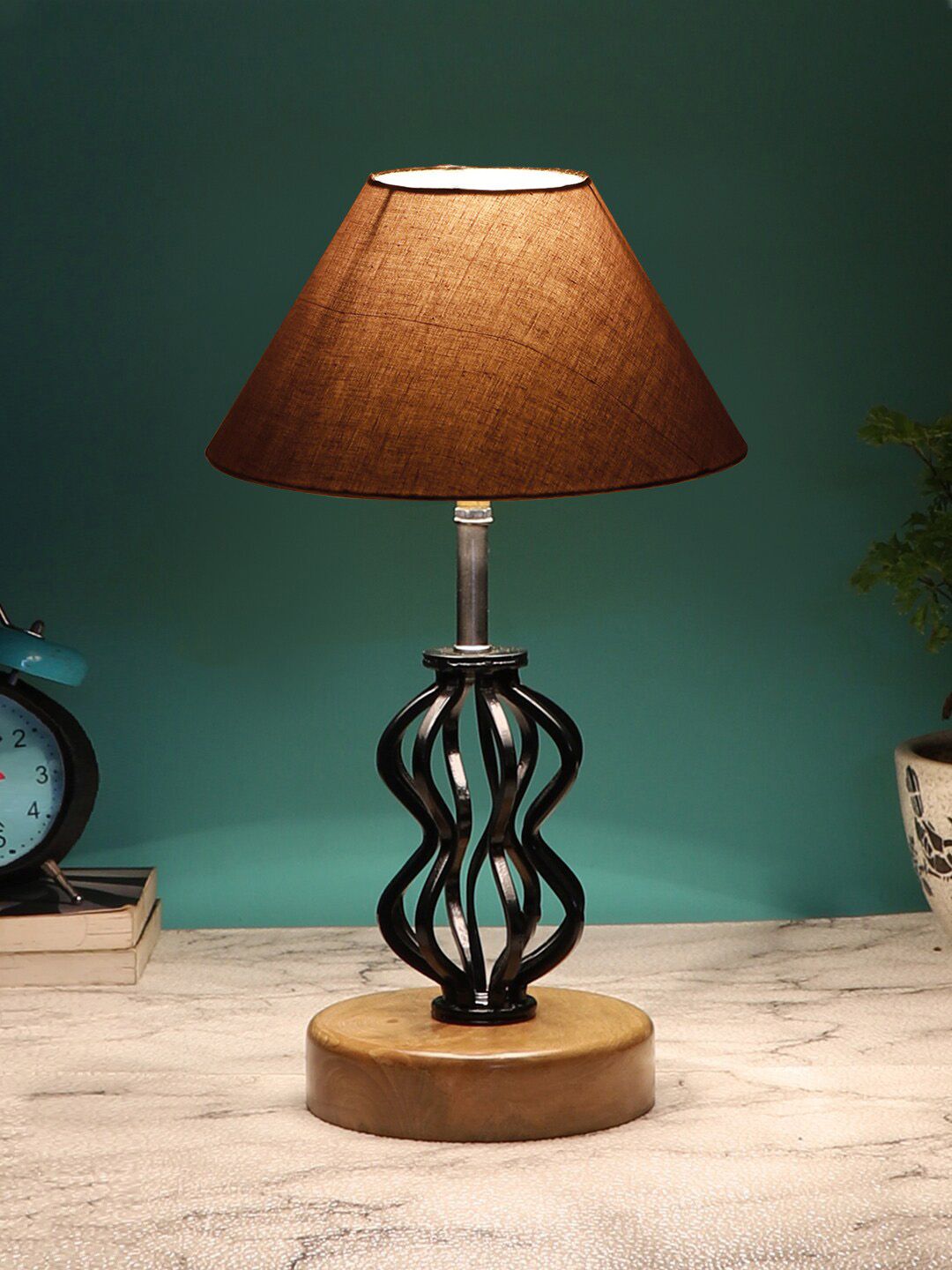 Devansh Grey Solid  Table Lamp Price in India