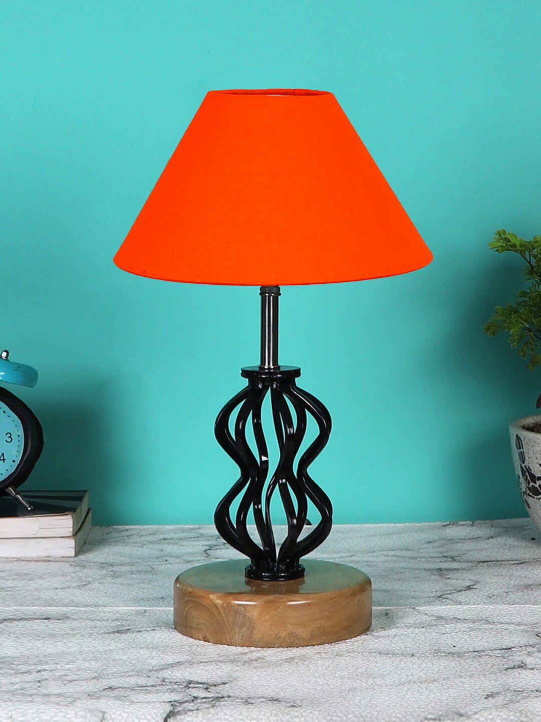 Devansh Orange Solid Table Lamp Price in India