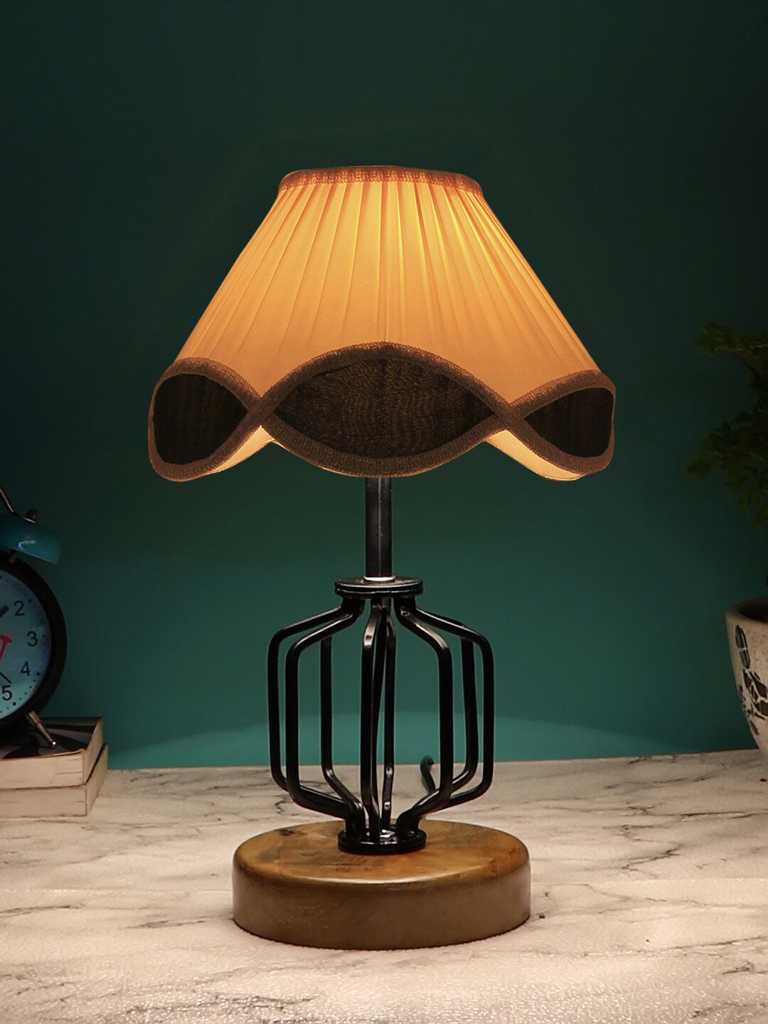 Devansh Off White Solid Table Lamp Price in India