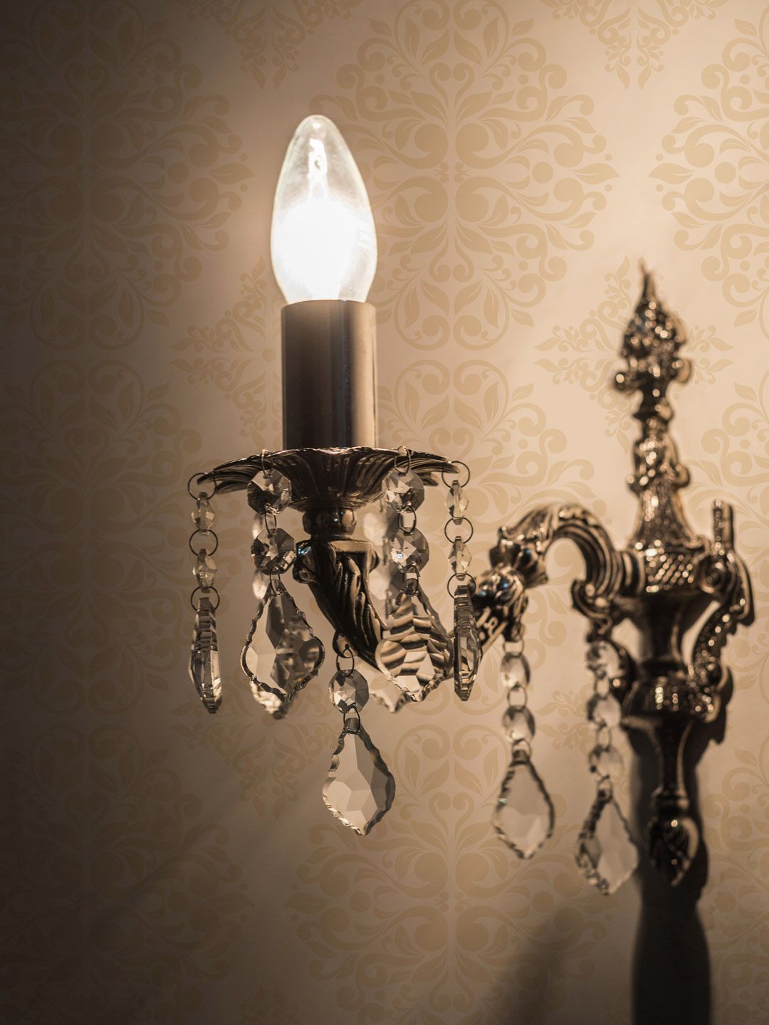 Fos Lighting Silver-Toned Antique Wall Armed Sconce Price in India