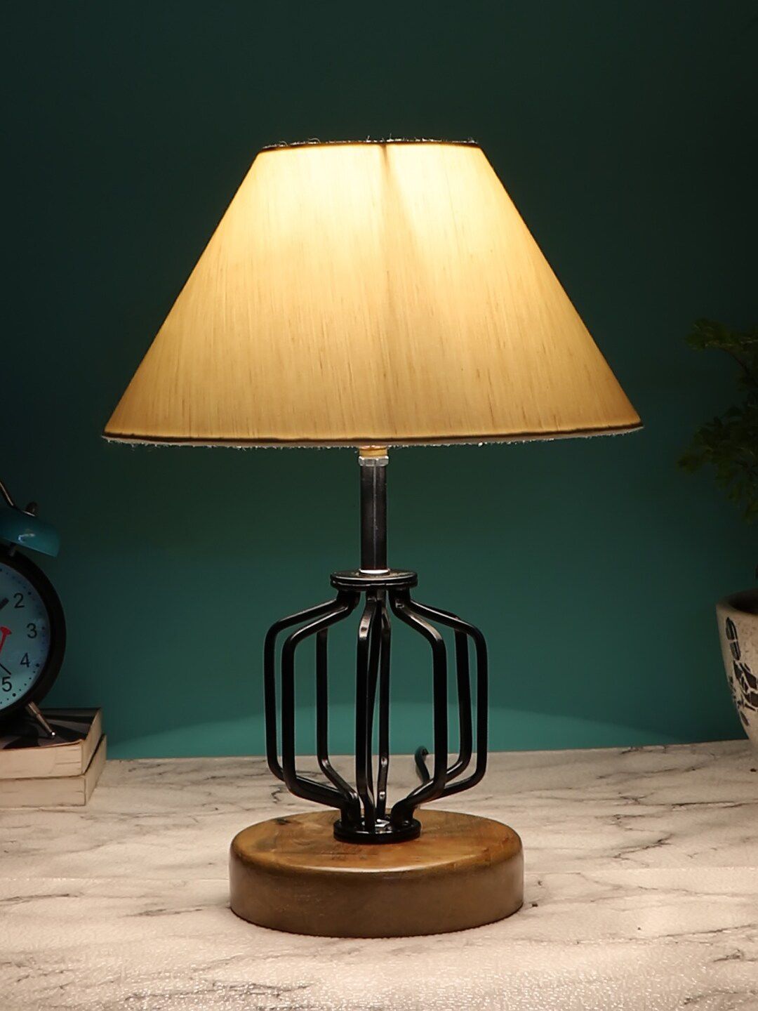Devansh Off White Solid Table Lamp Price in India