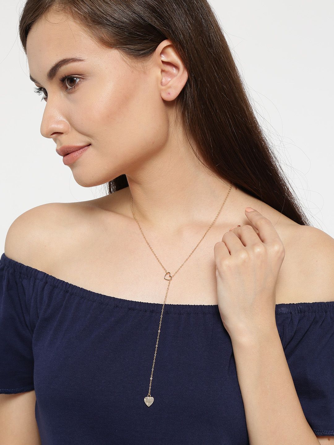 OOMPH Gold-Toned Lariat Necklace Price in India