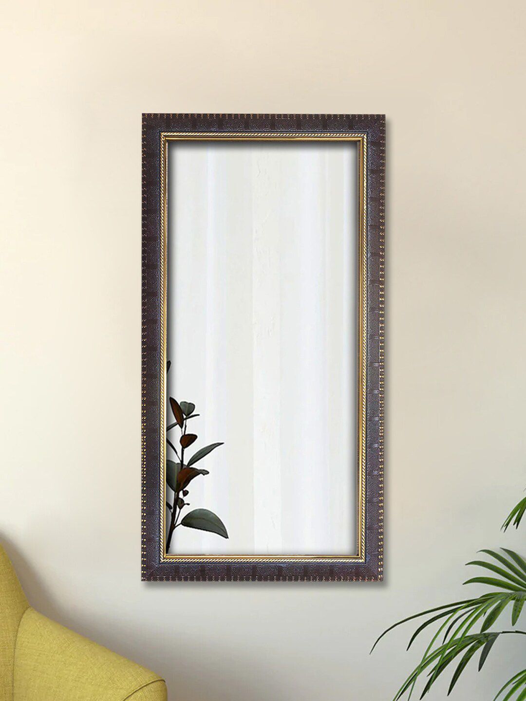 Art Street Brown Textured Wood Decorative Wall Mirrors Price in India